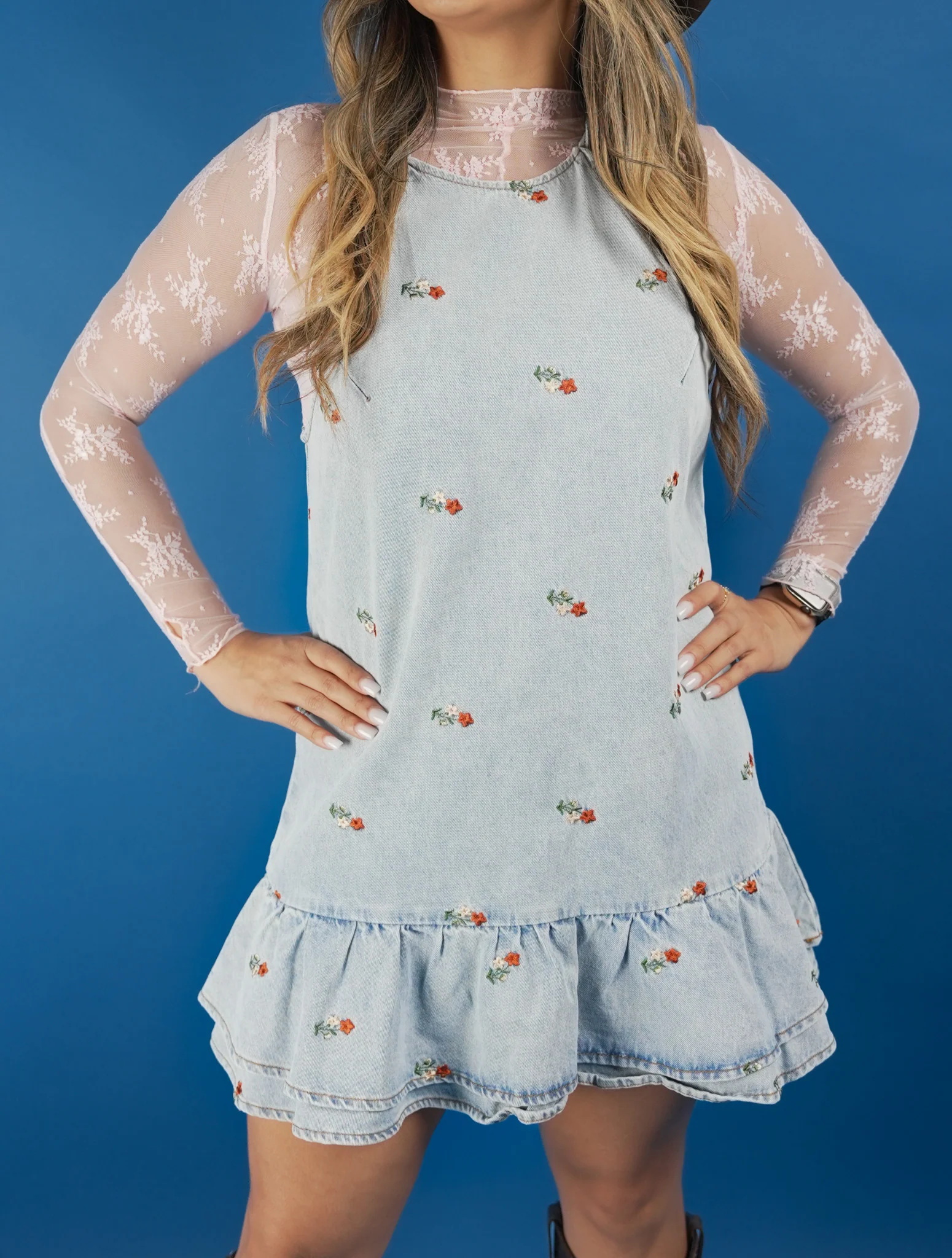 Lace Mesh Sheer Top - Image 6