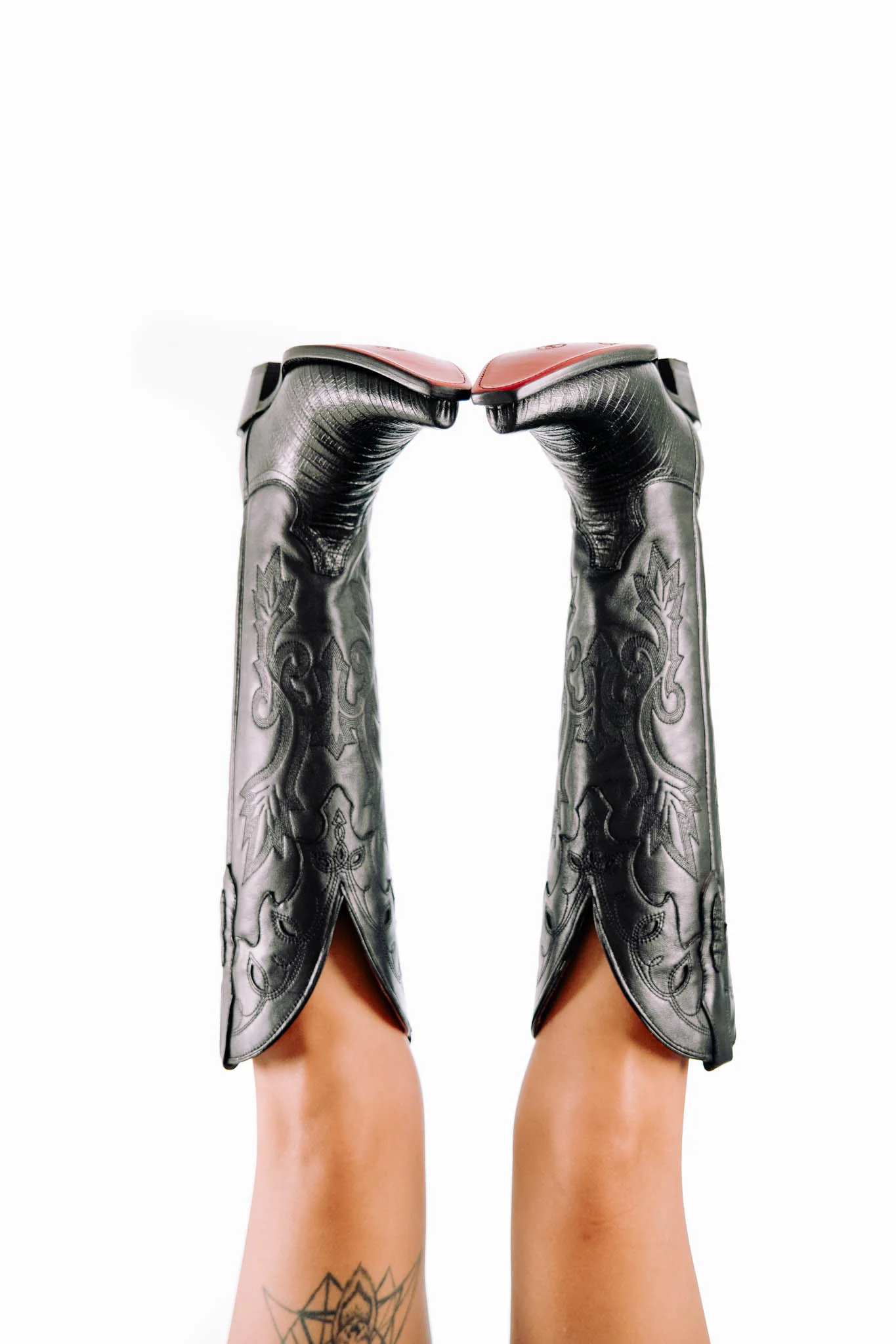Lana Lizard Tall Red Bottom Snip Toe Cowgirl Boot - Image 7