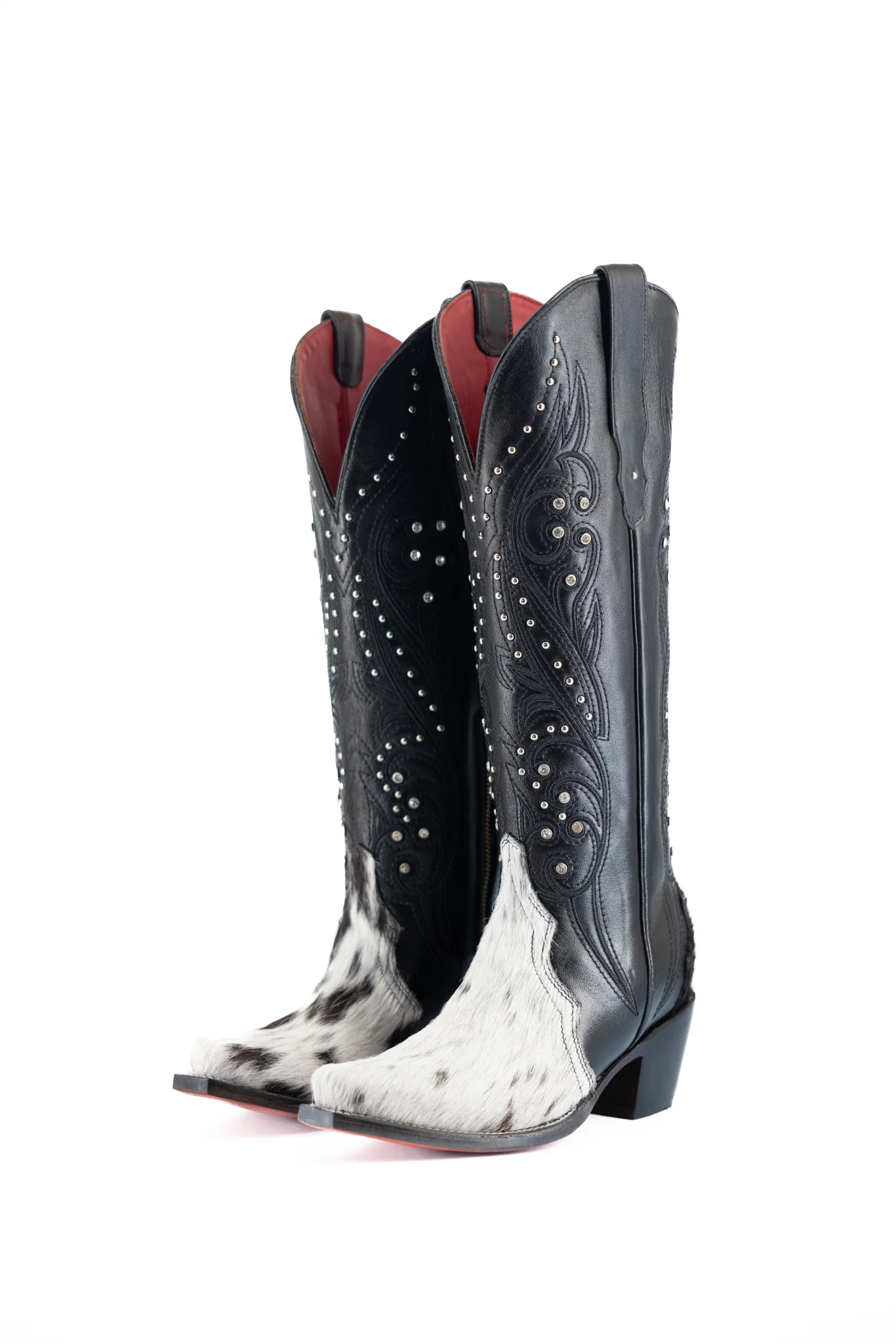 Larissa Tall Red Bottom Cowhide Snip Toe Cowgirl Boot Size 6.5 Box LW12