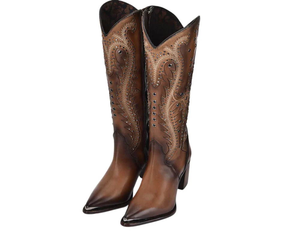 Women Cuadra CU763 LD Satro Sand Overlay & Embroidery & Studs Pointed  Toe - Image 3