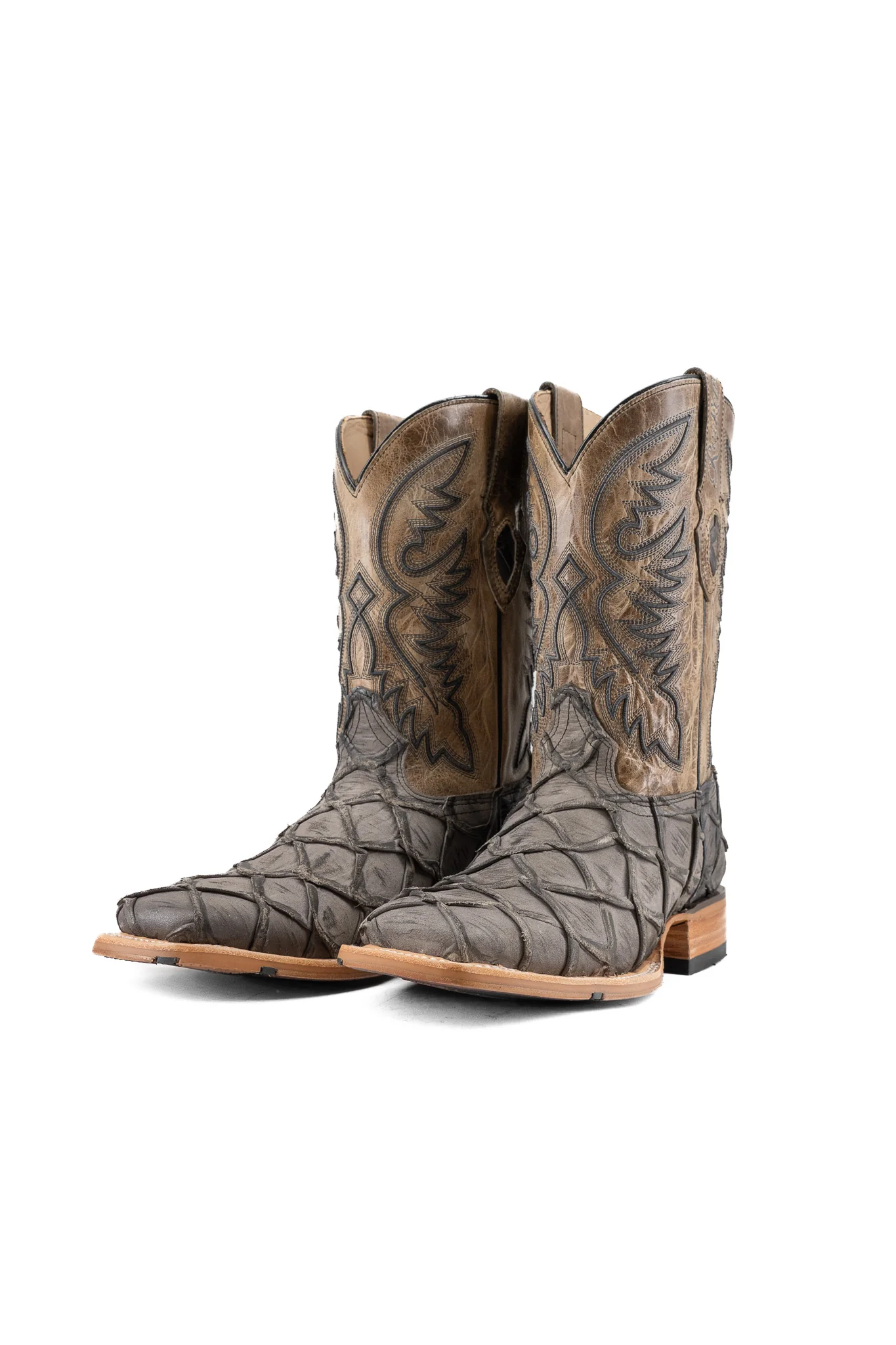Austin Big Bass Pirarucu Square Toe Cowboy Boot - Image 6