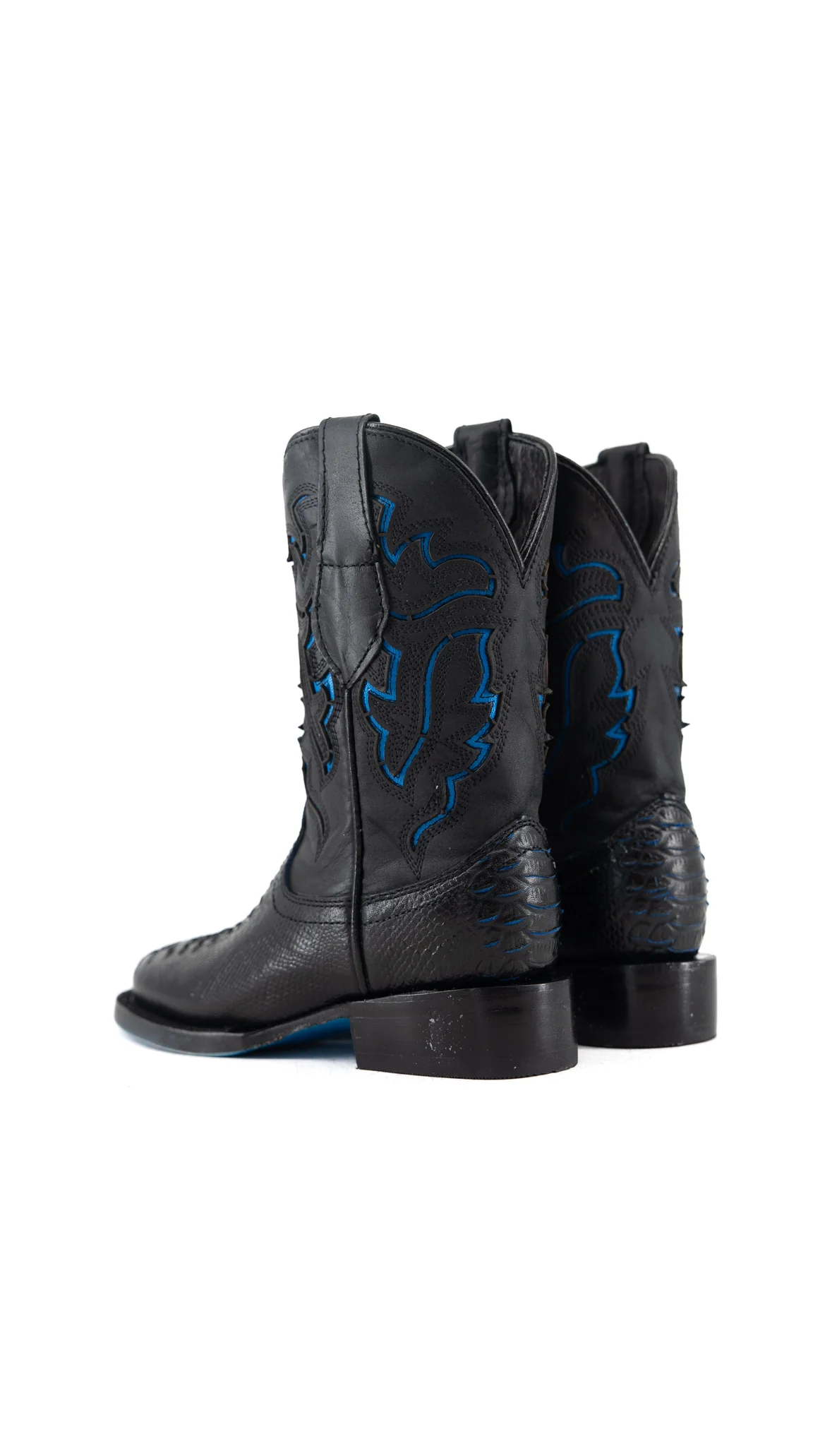 Little Kids Bruce Python Blue Bottom Cowboy Boot - Image 2