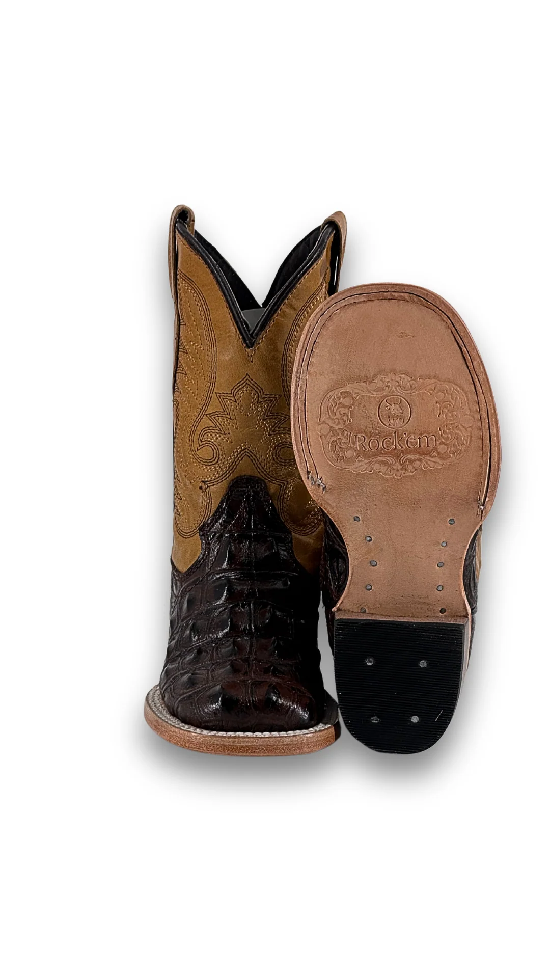 Little Caiman Hornback Pro Rodeo Kids Boot - Image 8