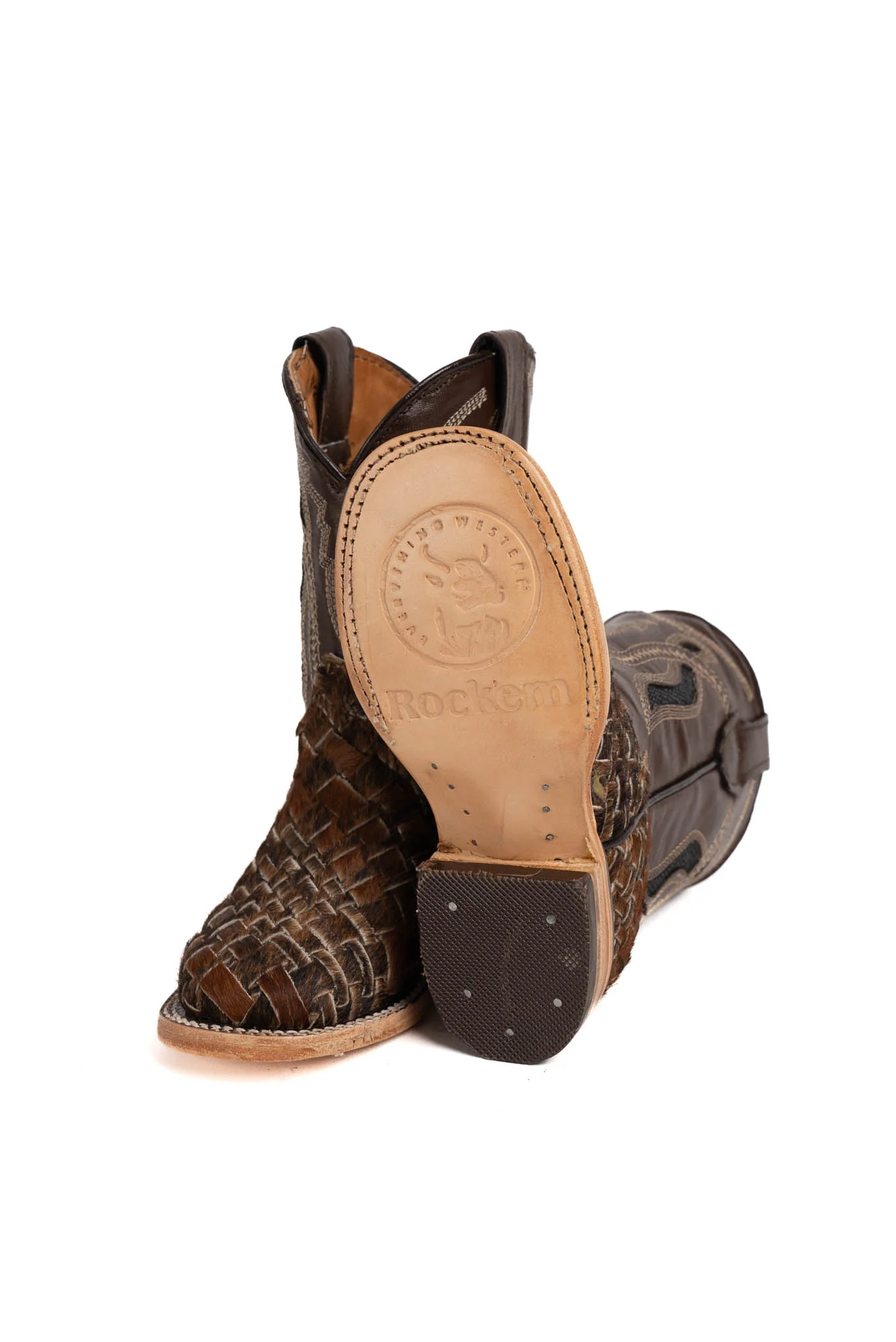 Rock'em Woven Cowhide Kids Boot FINAL SALE - Image 4
