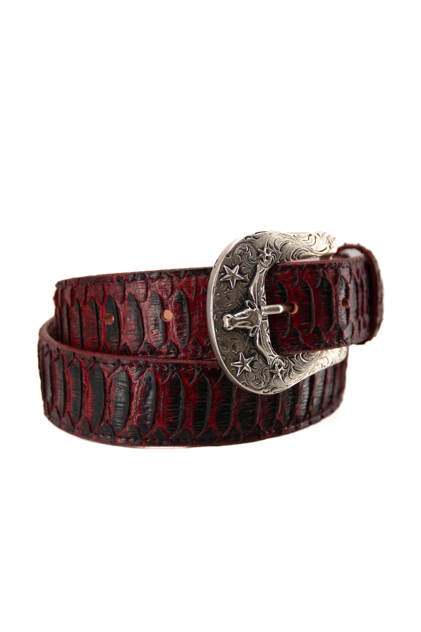 Python Longhorn X Buckle Cowboy Belt - Image 10