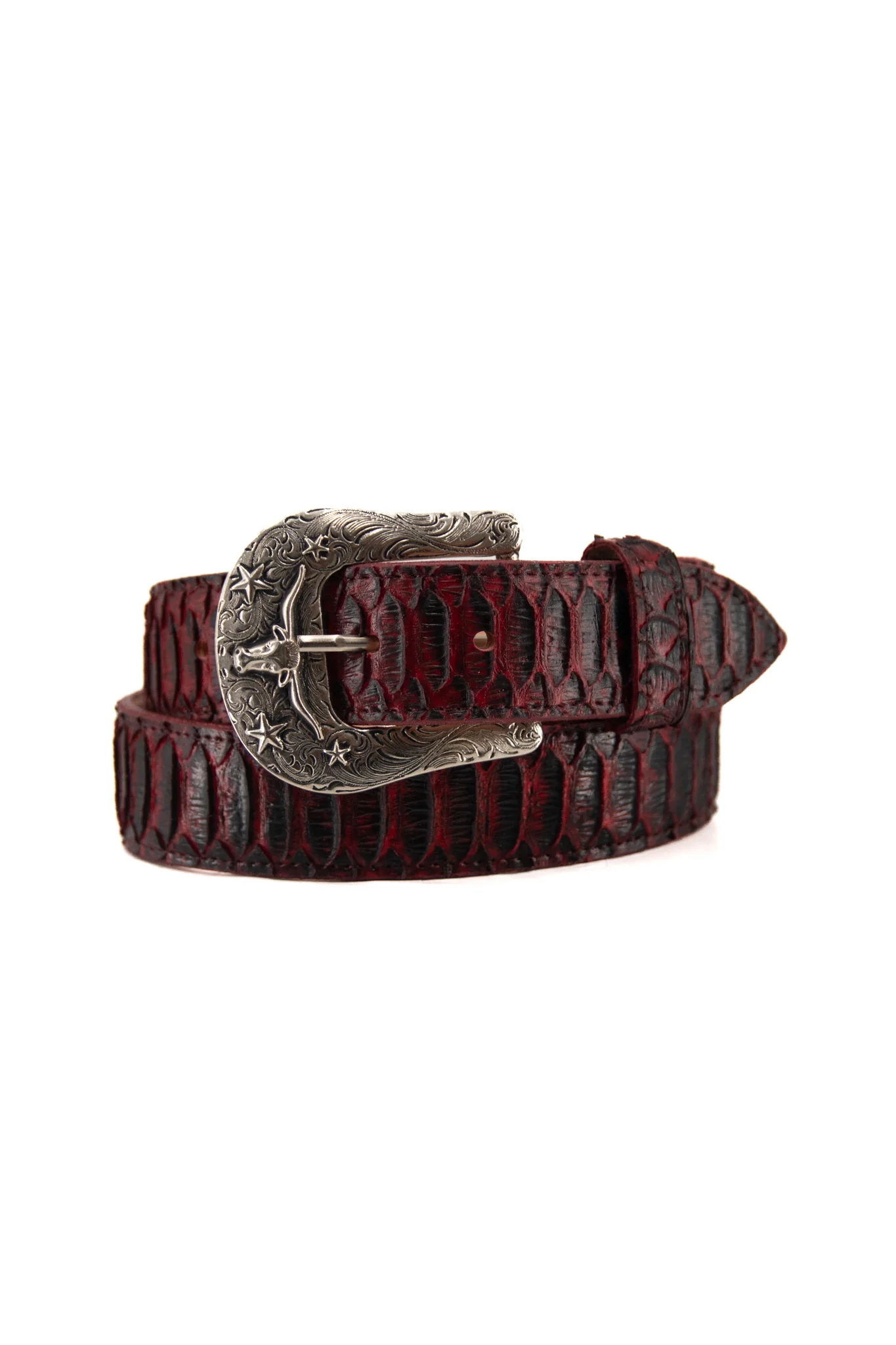 Python Longhorn X Buckle Cowboy Belt - Image 15