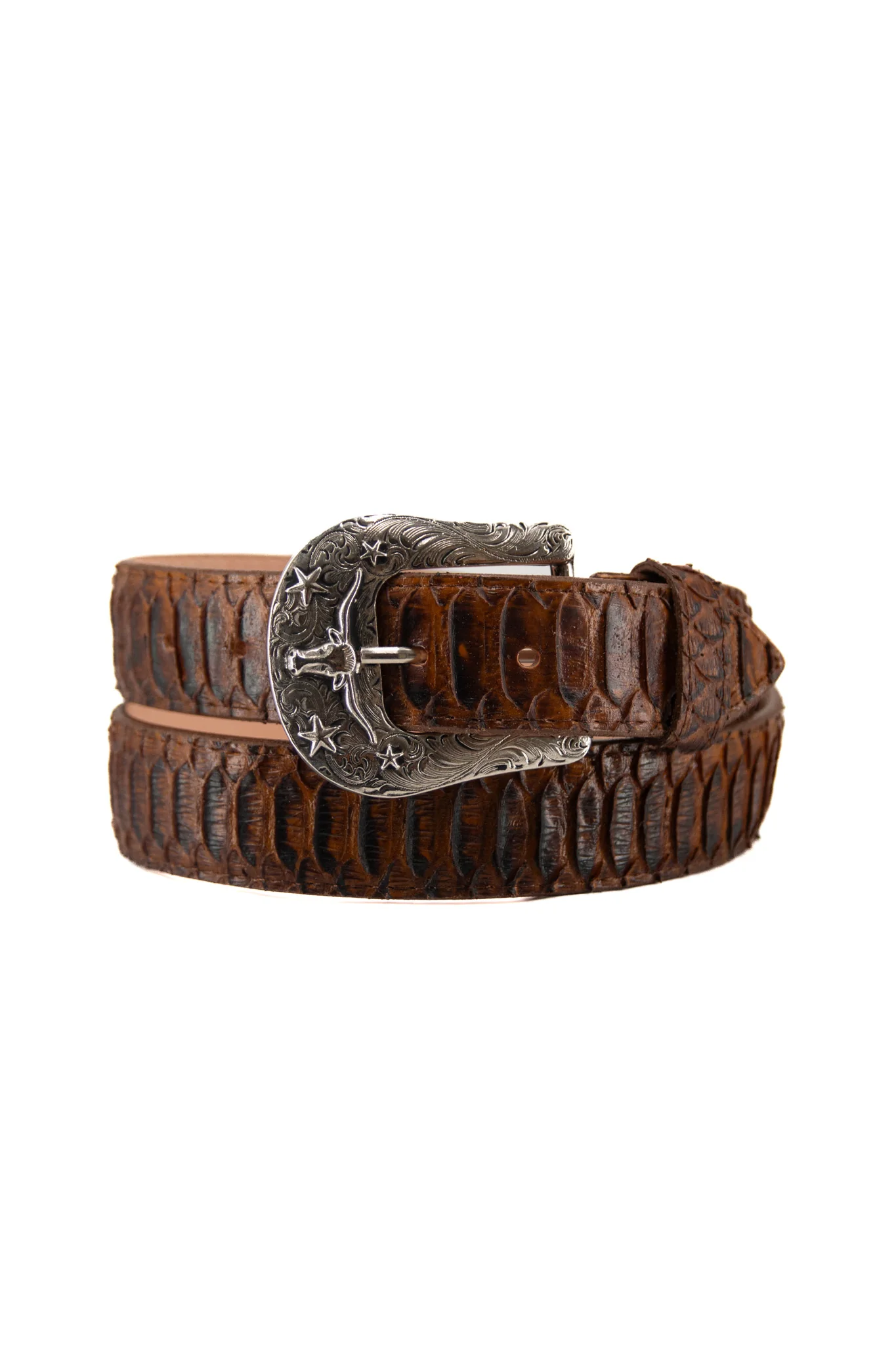 Python Longhorn X Buckle Cowboy Belt - Image 3