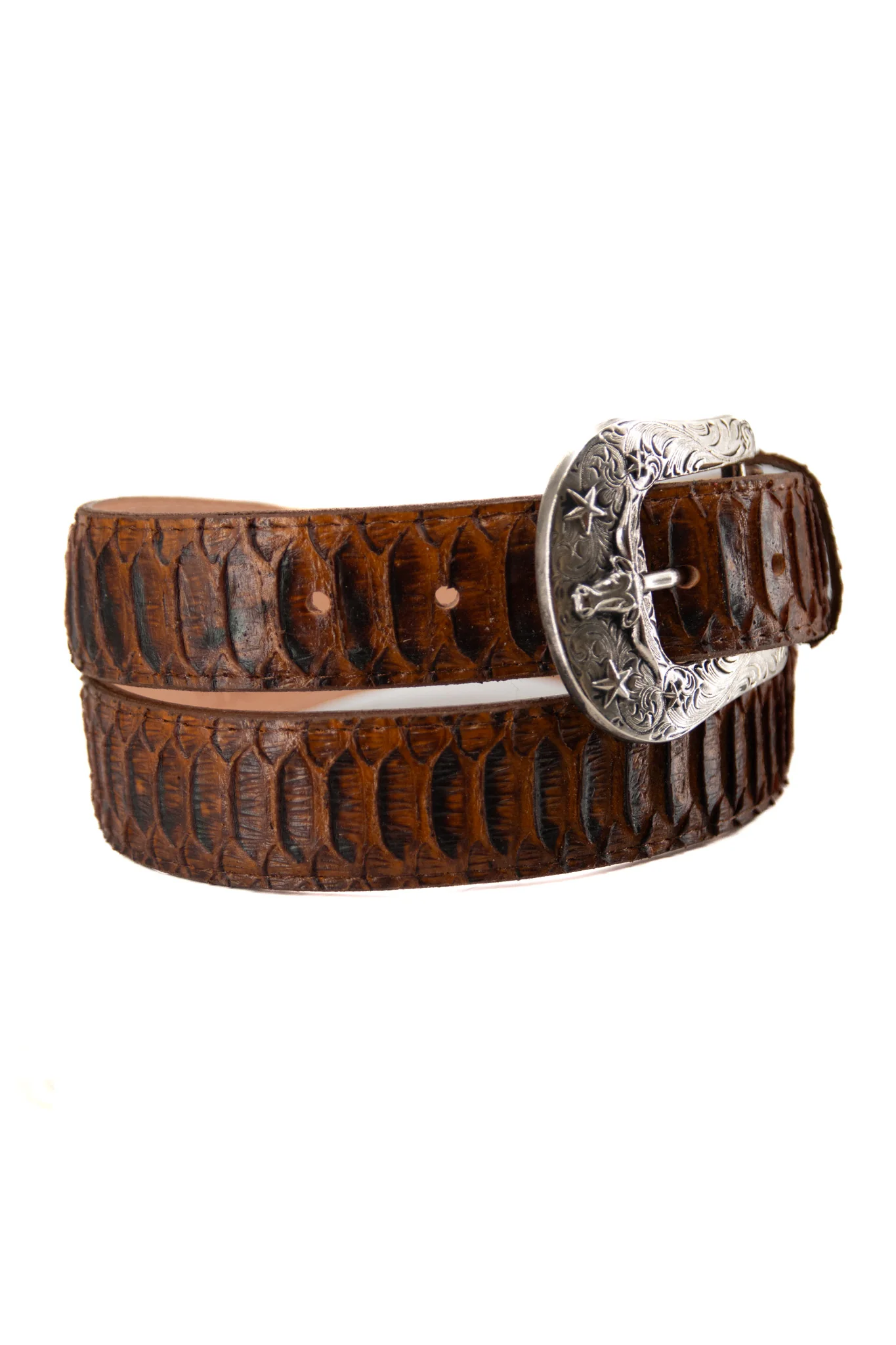 Python Longhorn X Buckle Cowboy Belt - Image 4