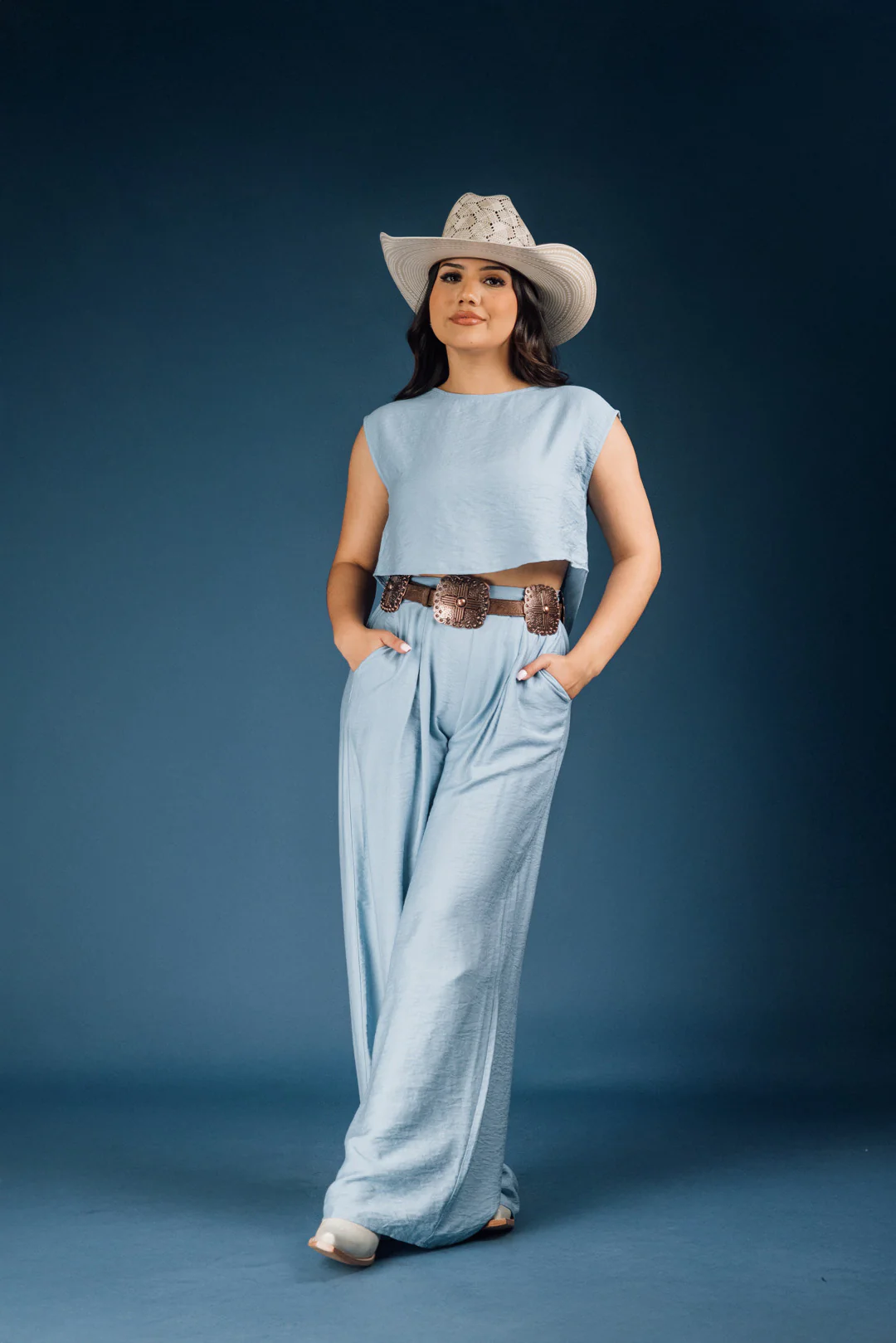 Loose Fit Woven Top & Pants Set - Image 4