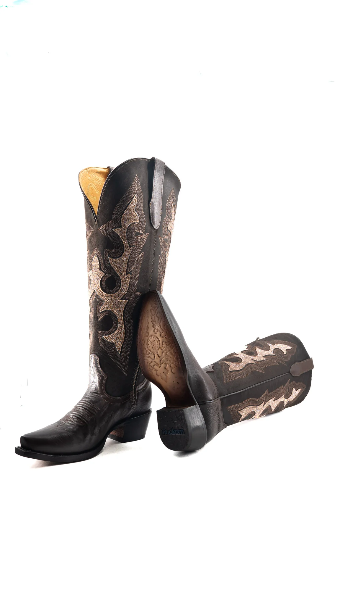 Lorraine Tall Wide Calf Snip Toe Cowgirl Boot - Image 4