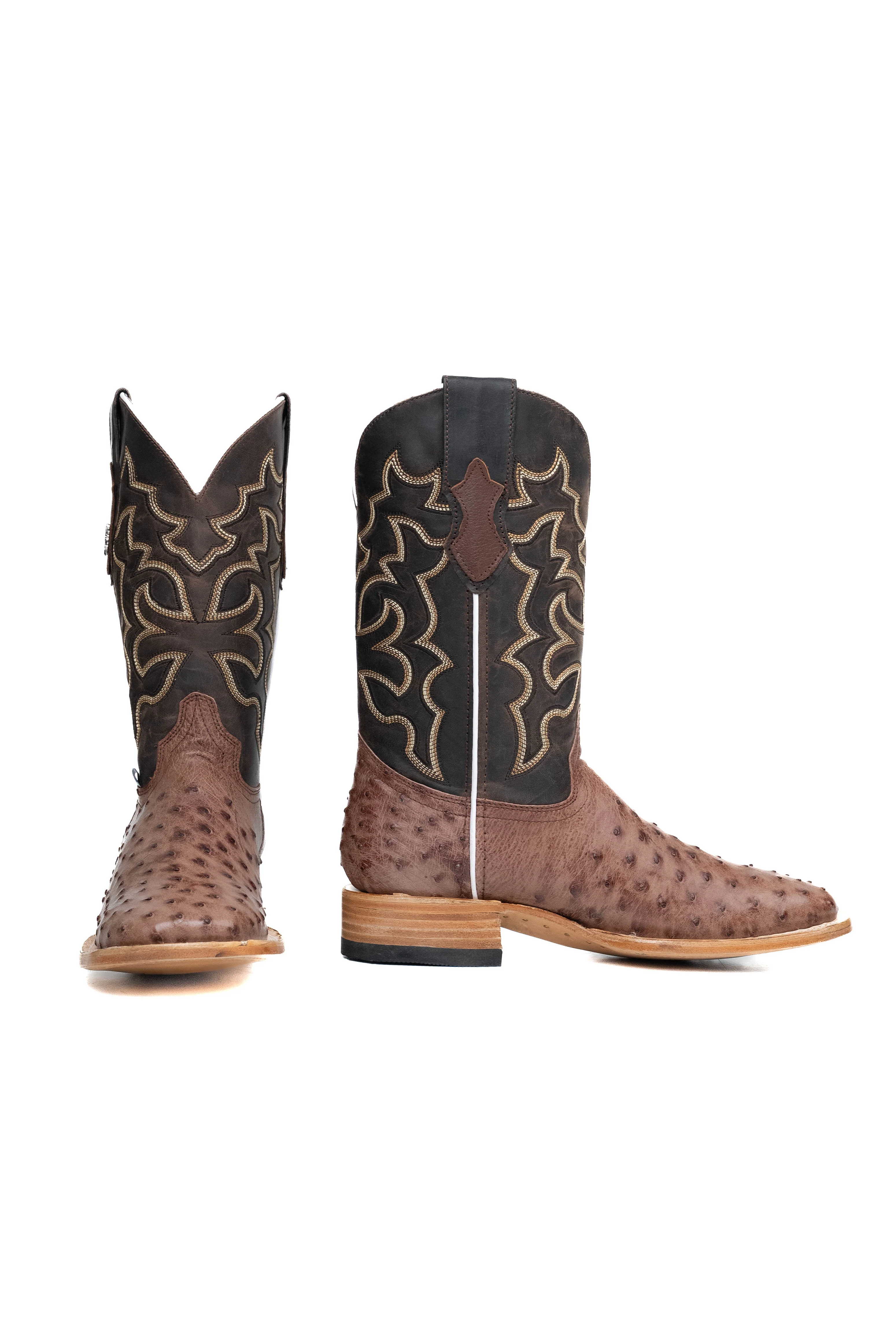 Lucas Exotic Ostrich Square Toe Cowboy Boot - Image 10