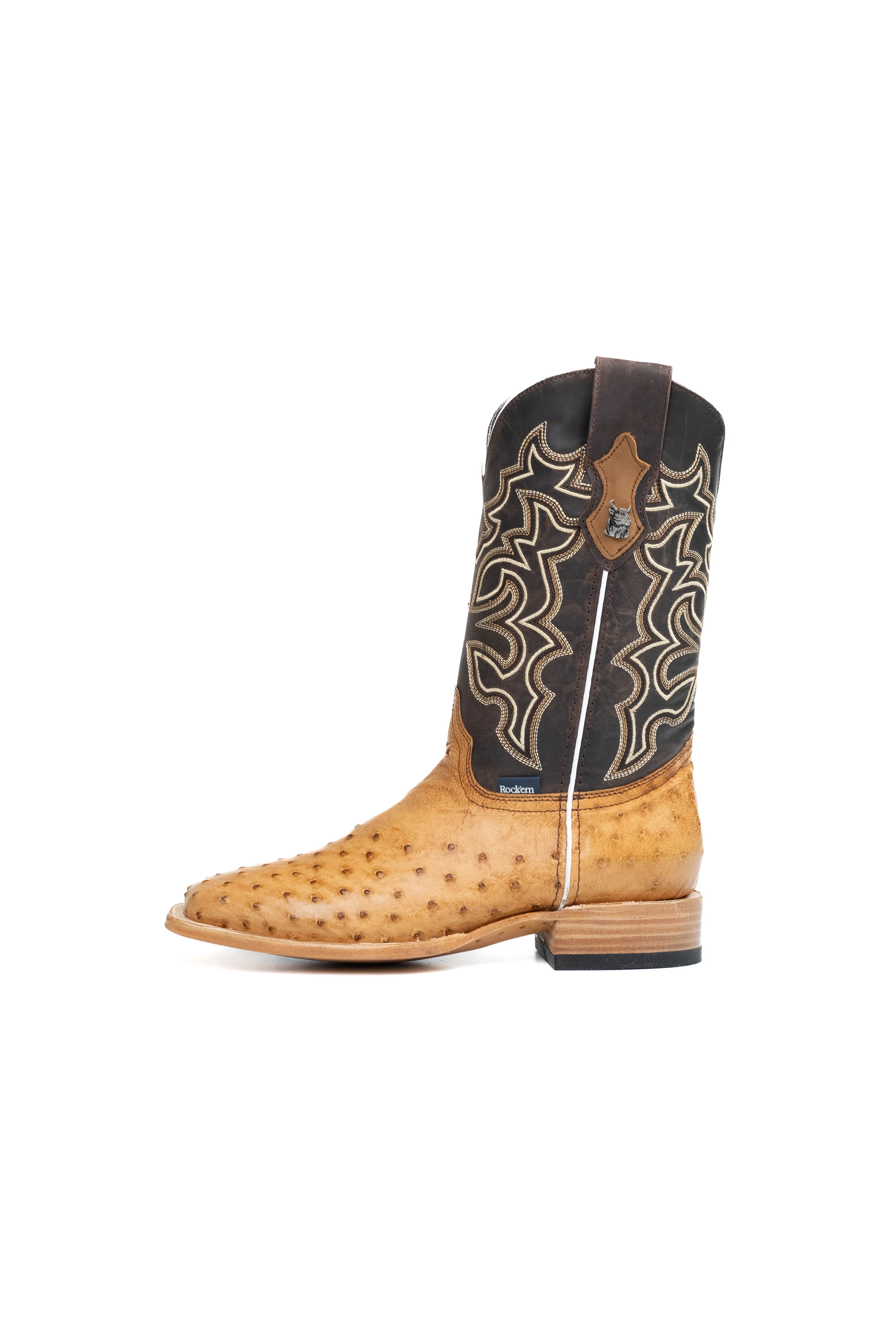 Lucas Exotic Ostrich Square Toe Cowboy Boot - Image 14