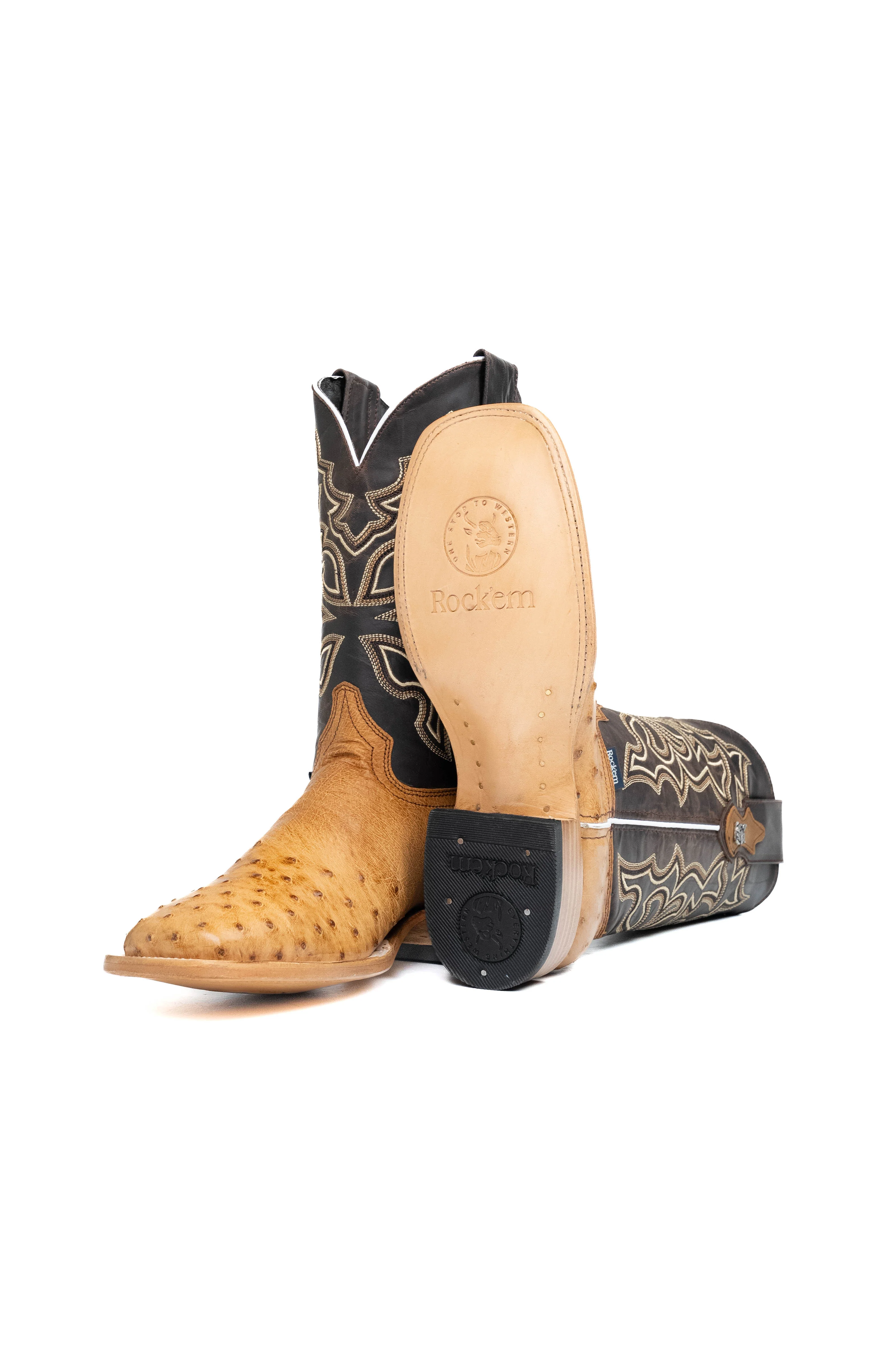 Lucas Exotic Ostrich Square Toe Cowboy Boot - Image 17