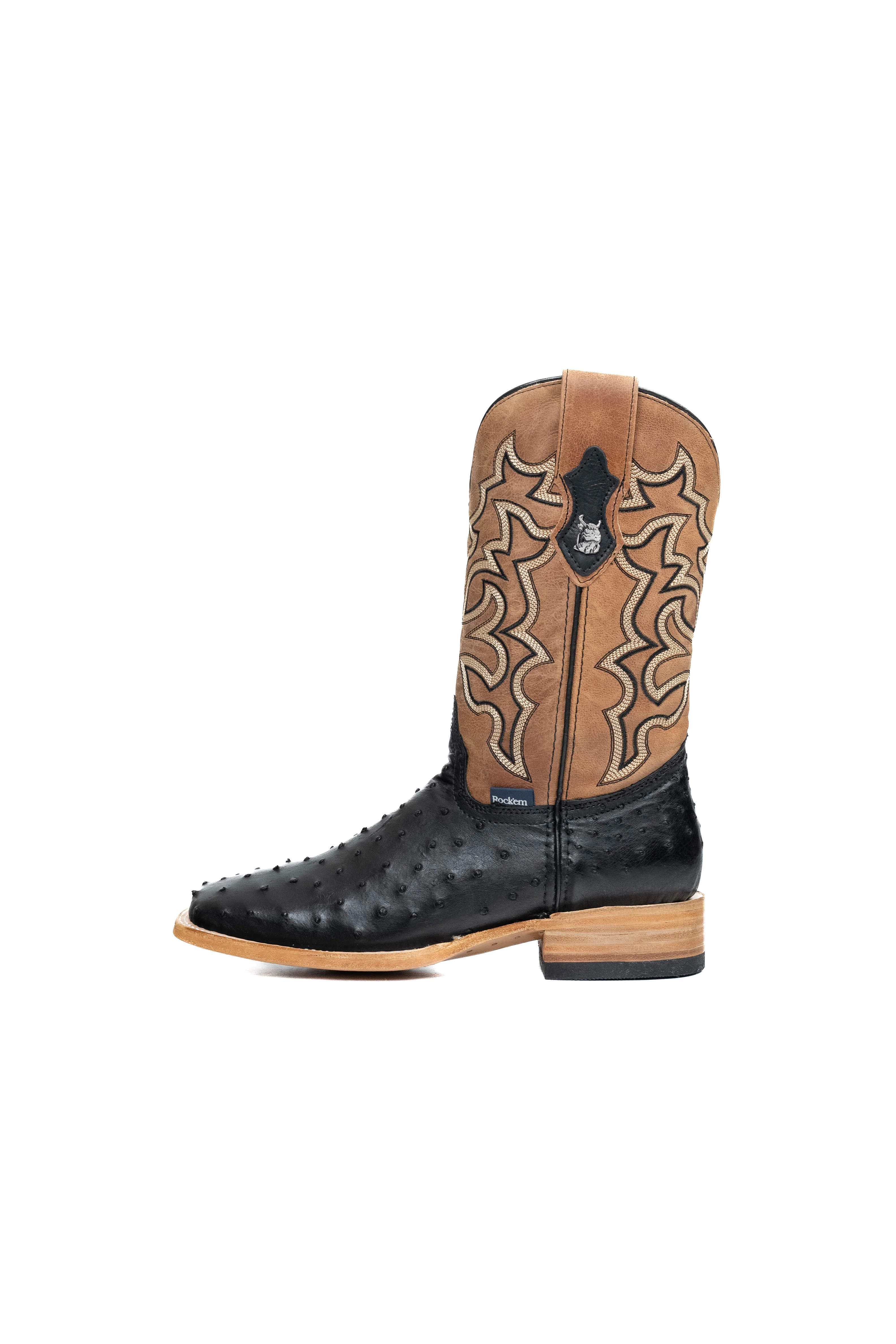 Lucas Exotic Ostrich Square Toe Cowboy Boot - Image 2