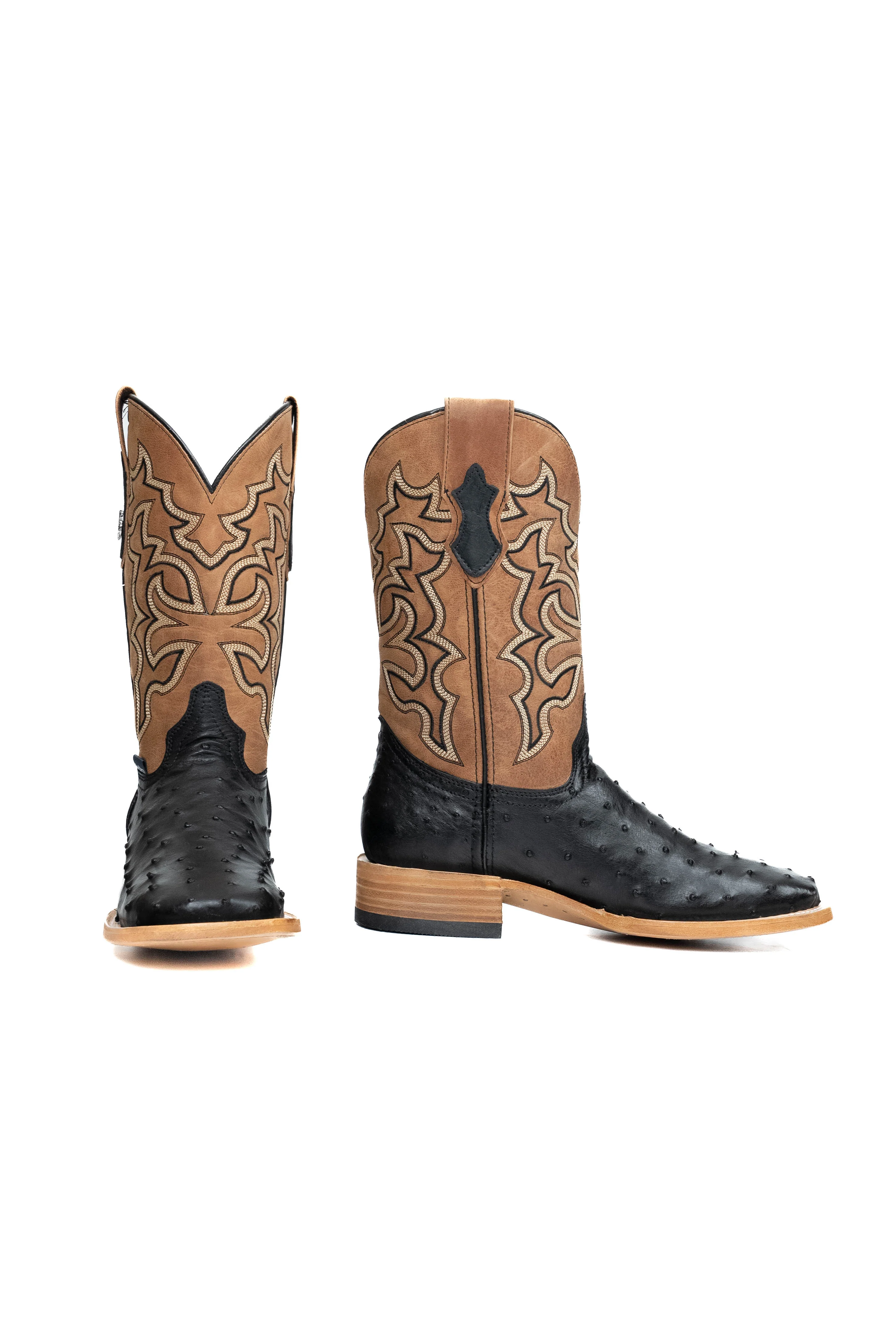 Lucas Exotic Ostrich Square Toe Cowboy Boot - Image 4