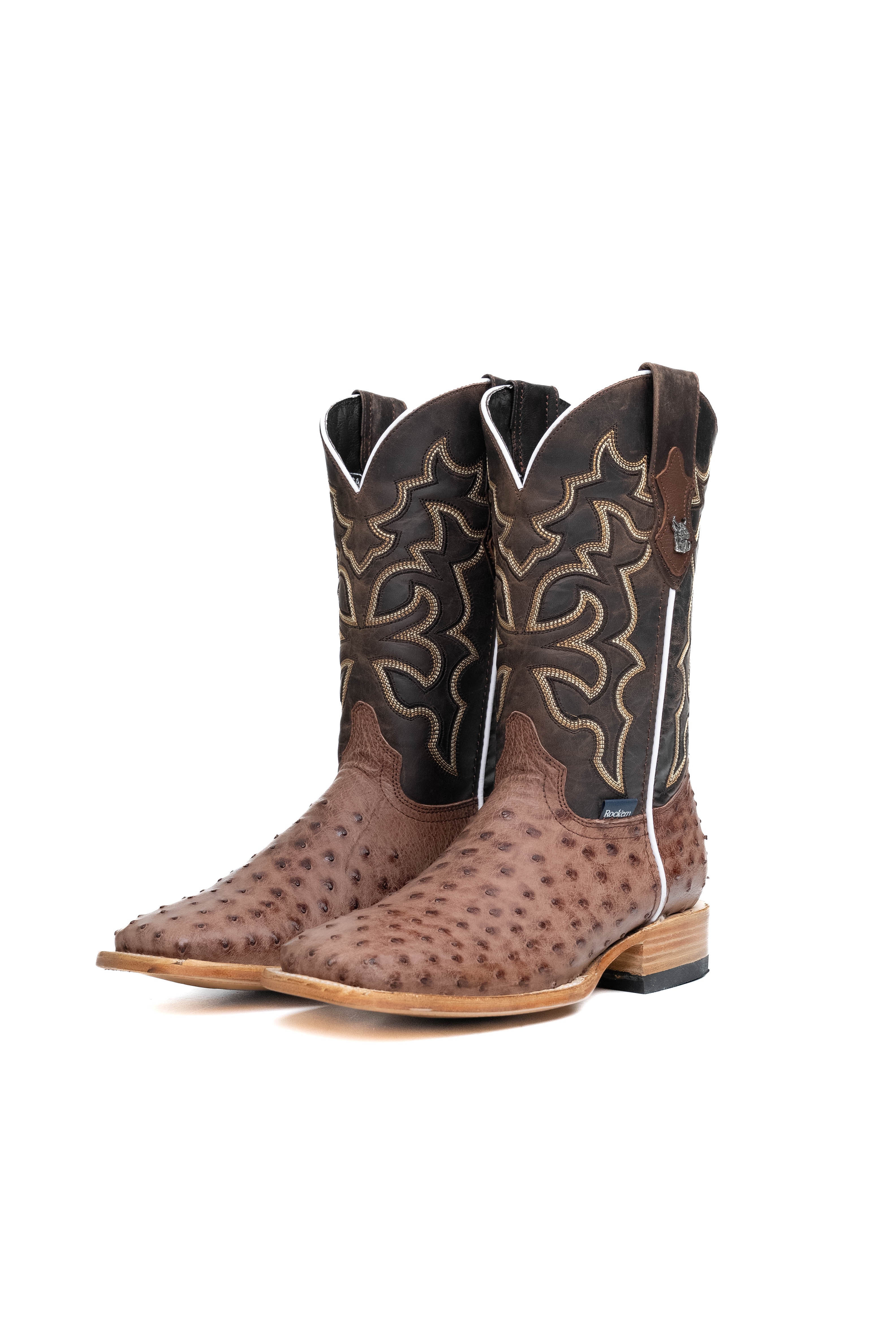 Lucas Exotic Ostrich Square Toe Cowboy Boot - Image 7