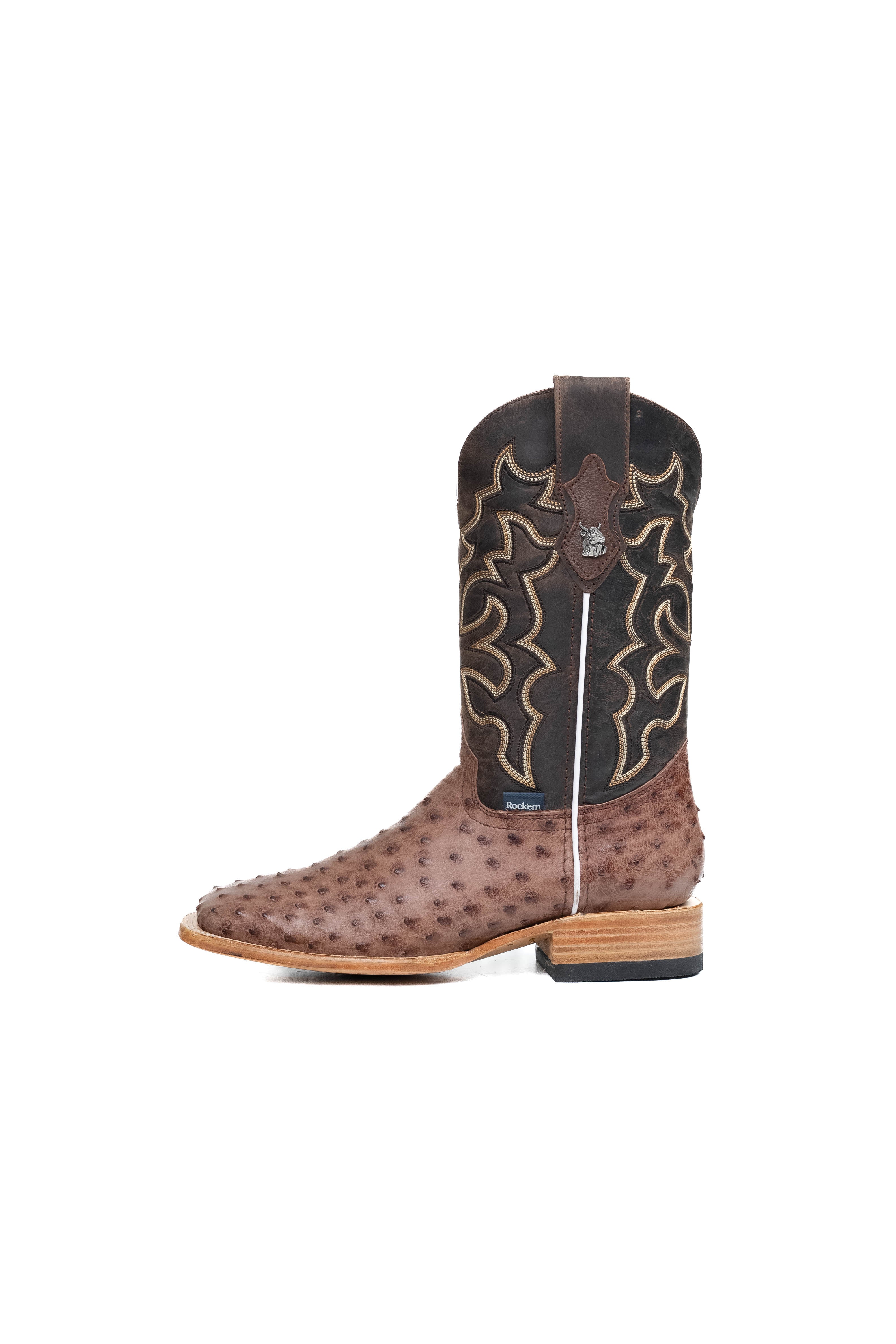 Lucas Exotic Ostrich Square Toe Cowboy Boot - Image 8
