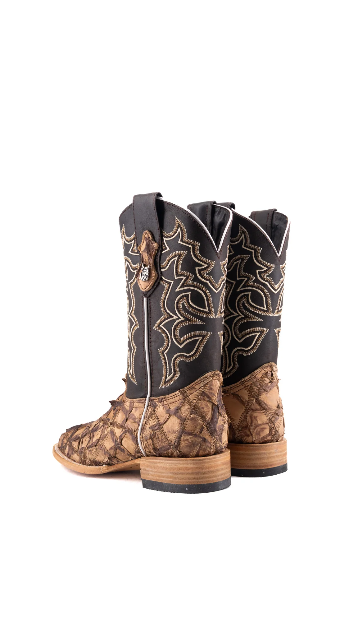 Lucas Exotic Pirarucu Patchwork Square Toe Cowboy Boot - Image 18