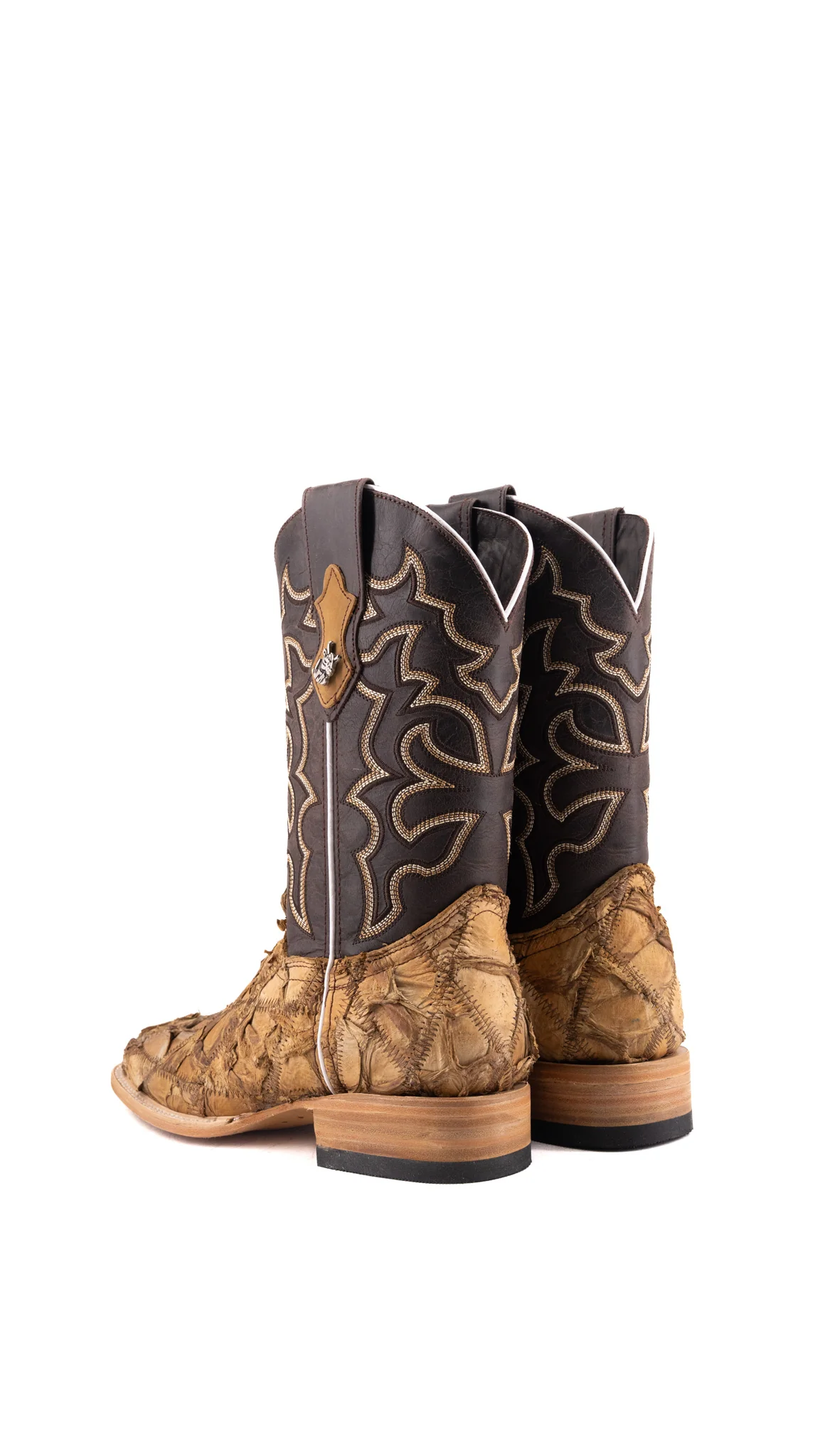 Lucas Exotic Pirarucu Patchwork Square Toe Cowboy Boot - Image 28