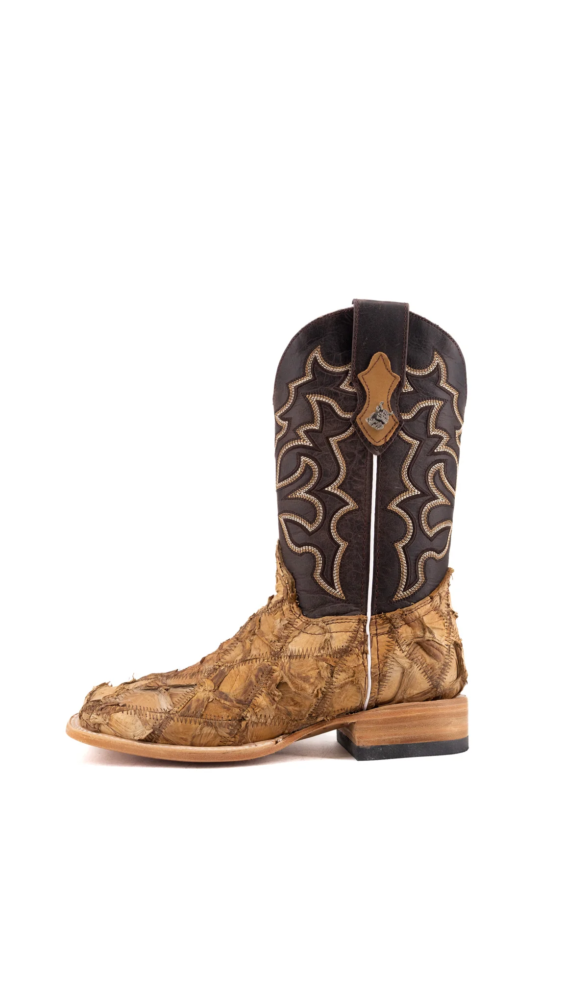 Lucas Exotic Pirarucu Patchwork Square Toe Cowboy Boot - Image 29