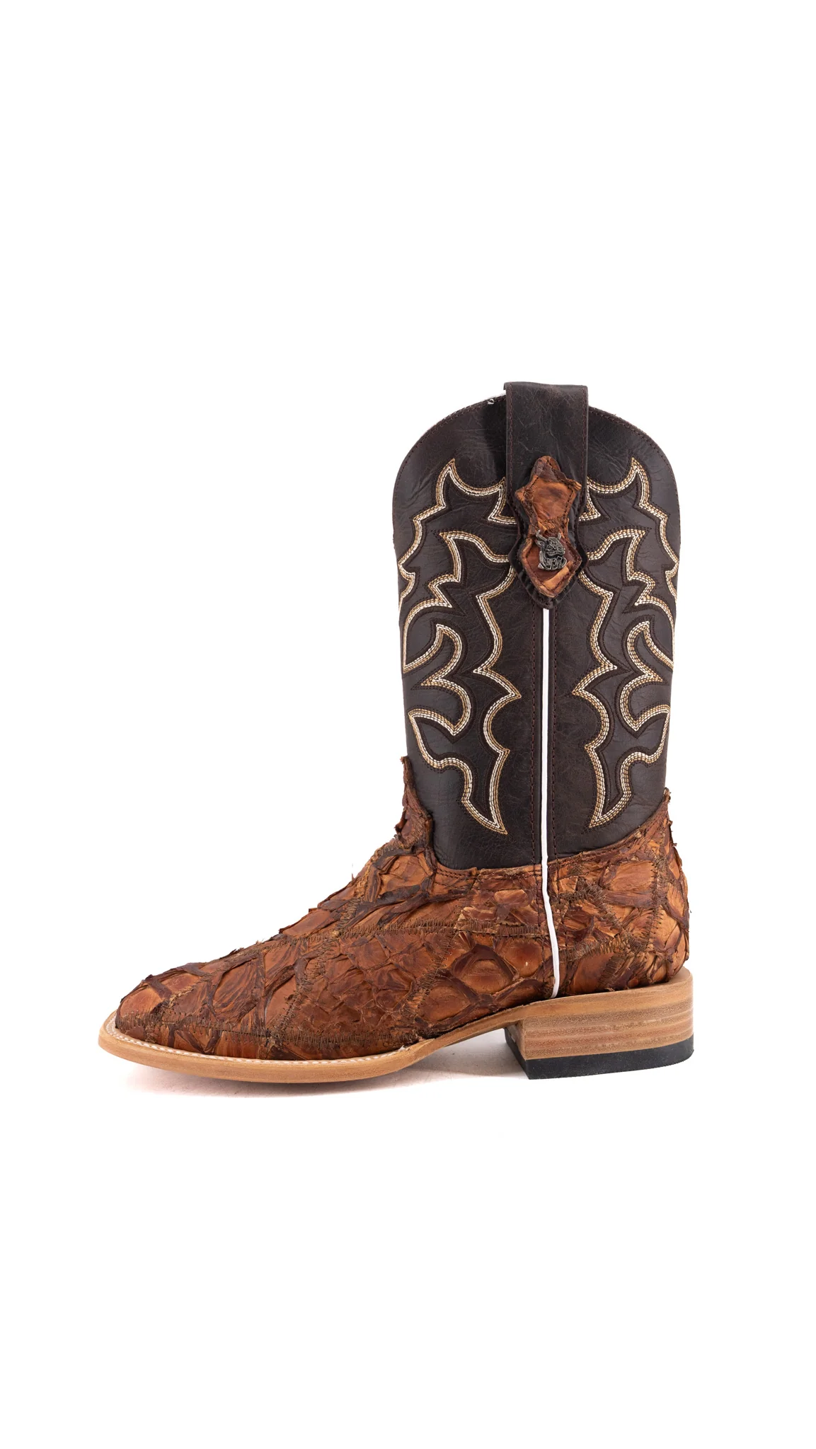 Lucas Exotic Pirarucu Patchwork Square Toe Cowboy Boot - Image 33
