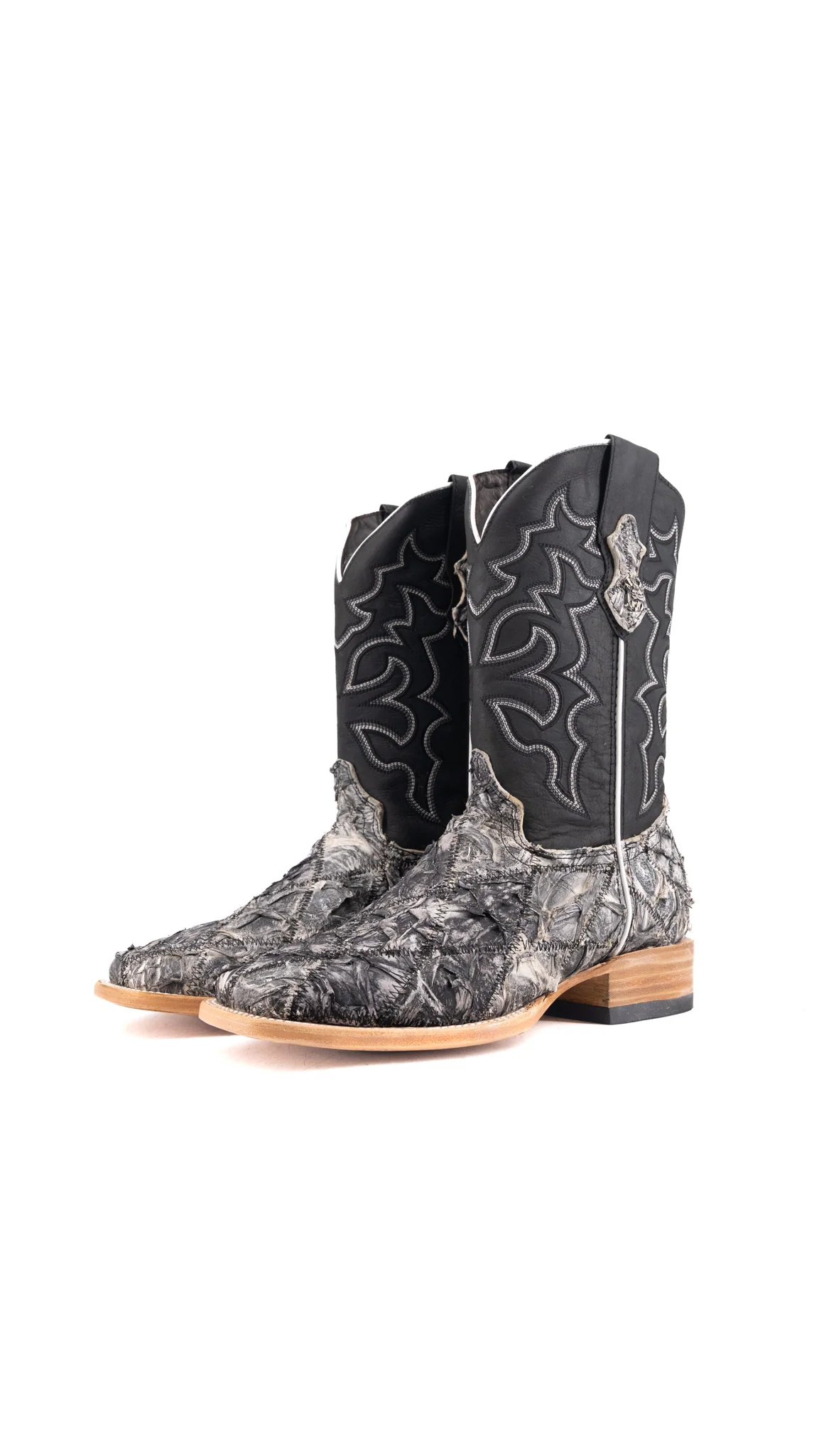 Lucas Exotic Pirarucu Patchwork Square Toe Cowboy Boot - Image 37