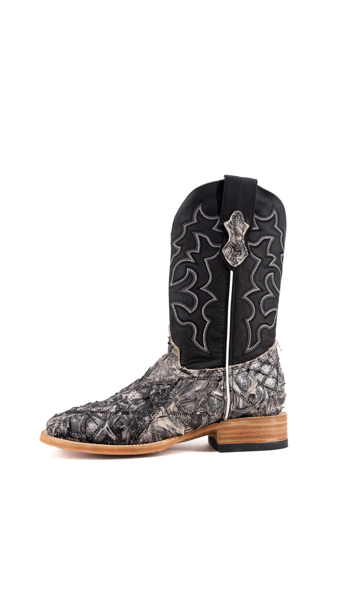 Lucas Exotic Pirarucu Patchwork Square Toe Cowboy Boot - Image 38