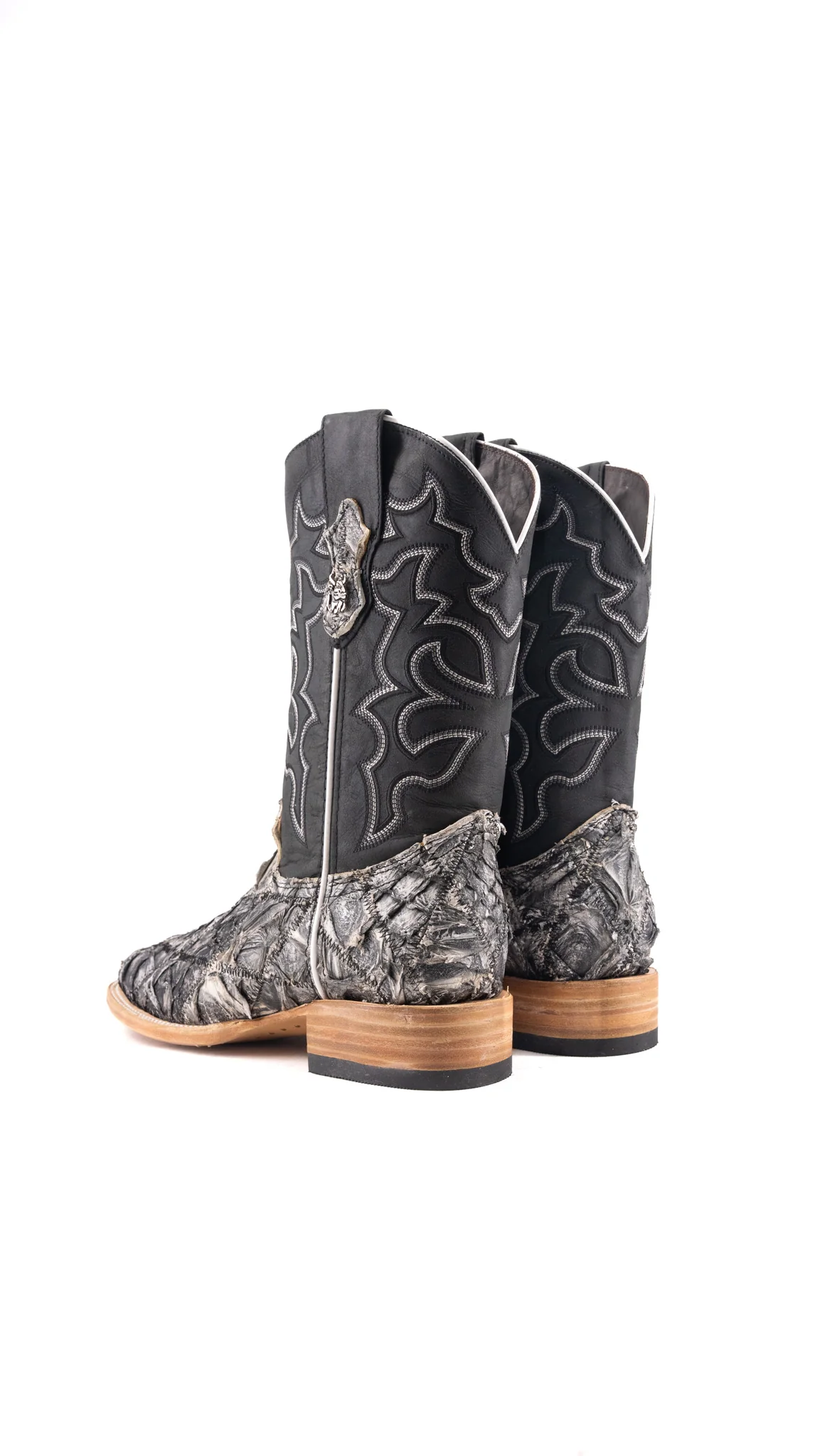 Lucas Exotic Pirarucu Patchwork Square Toe Cowboy Boot - Image 39