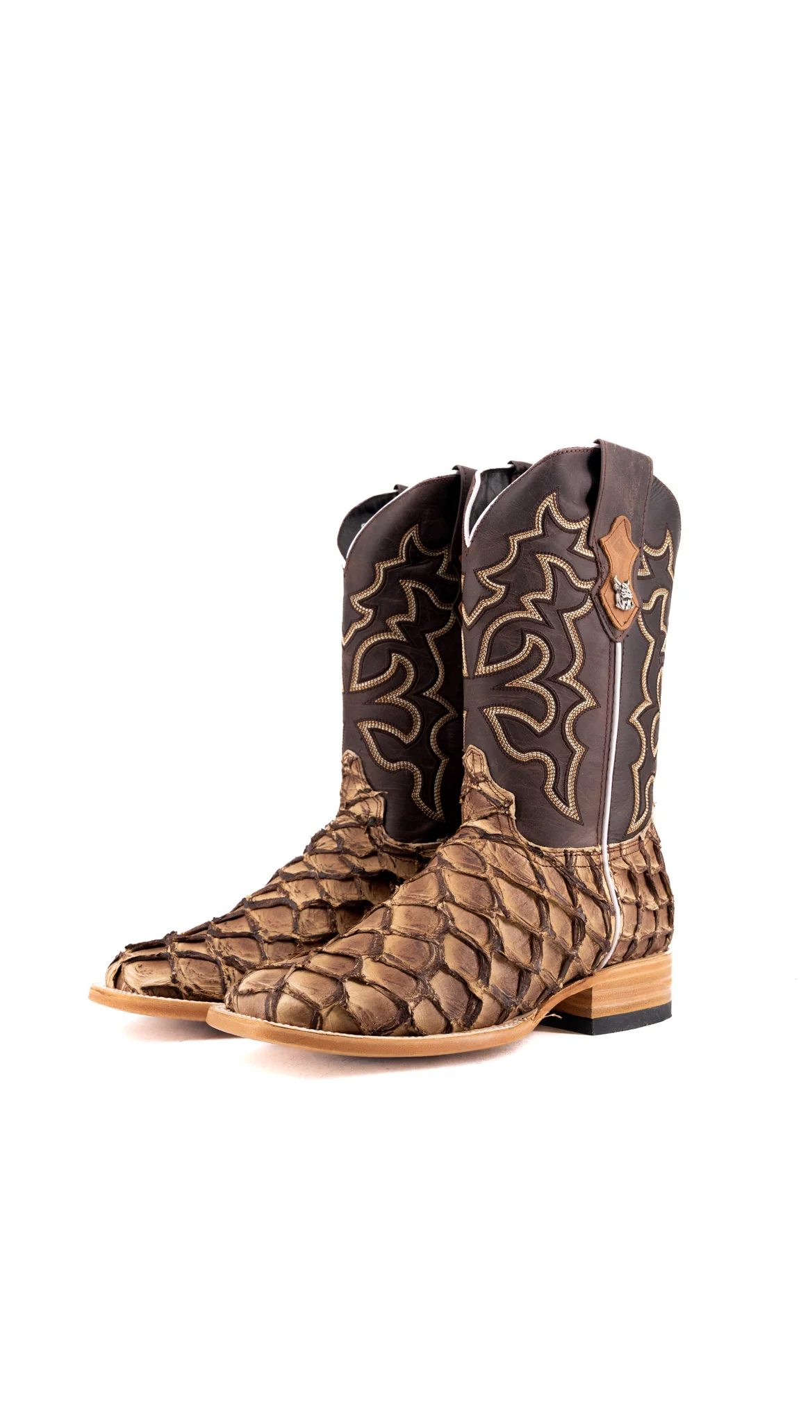 Lucas Exotic Pirarucu Square Toe Cowboy Boot - Image 11