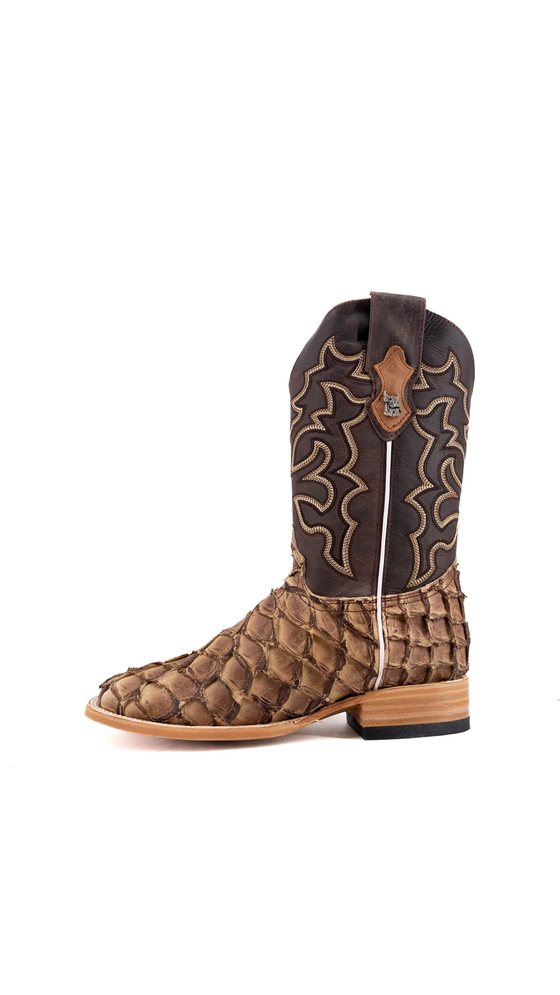 Lucas Exotic Pirarucu Square Toe Cowboy Boot - Image 12