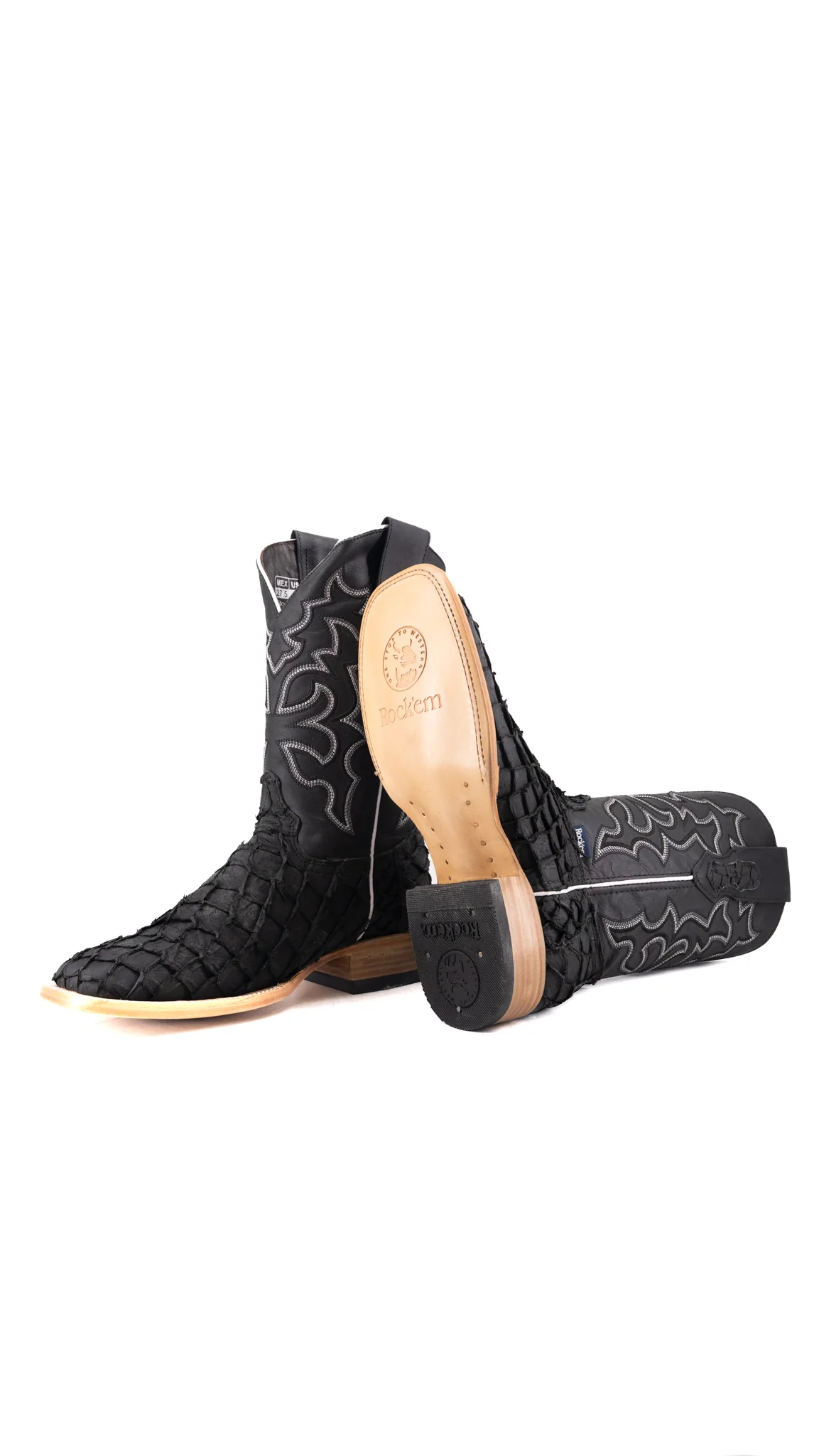Lucas Exotic Pirarucu Square Toe Cowboy Boot - Image 4