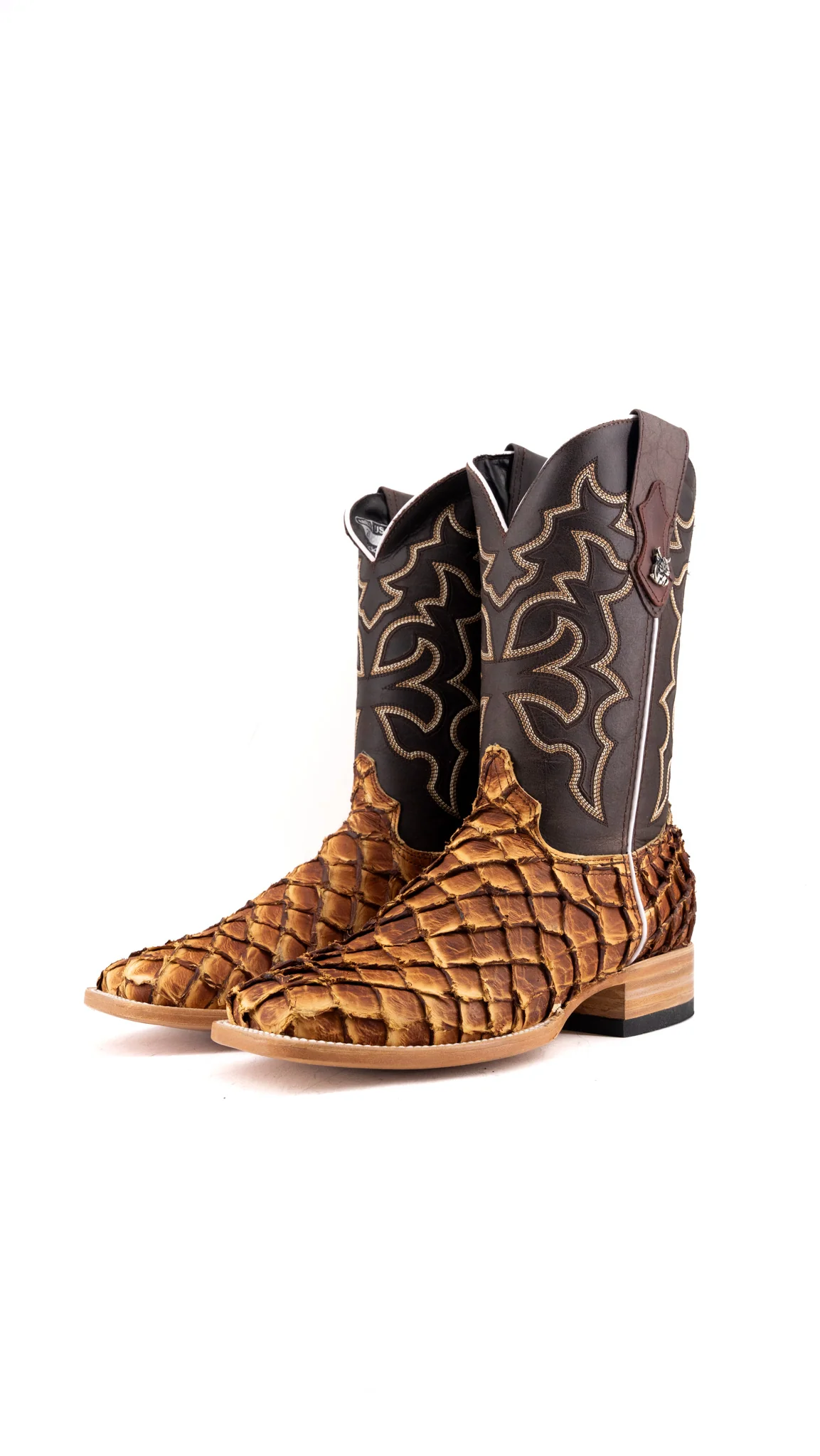 Lucas Exotic Pirarucu Square Toe Cowboy Boot - Image 6