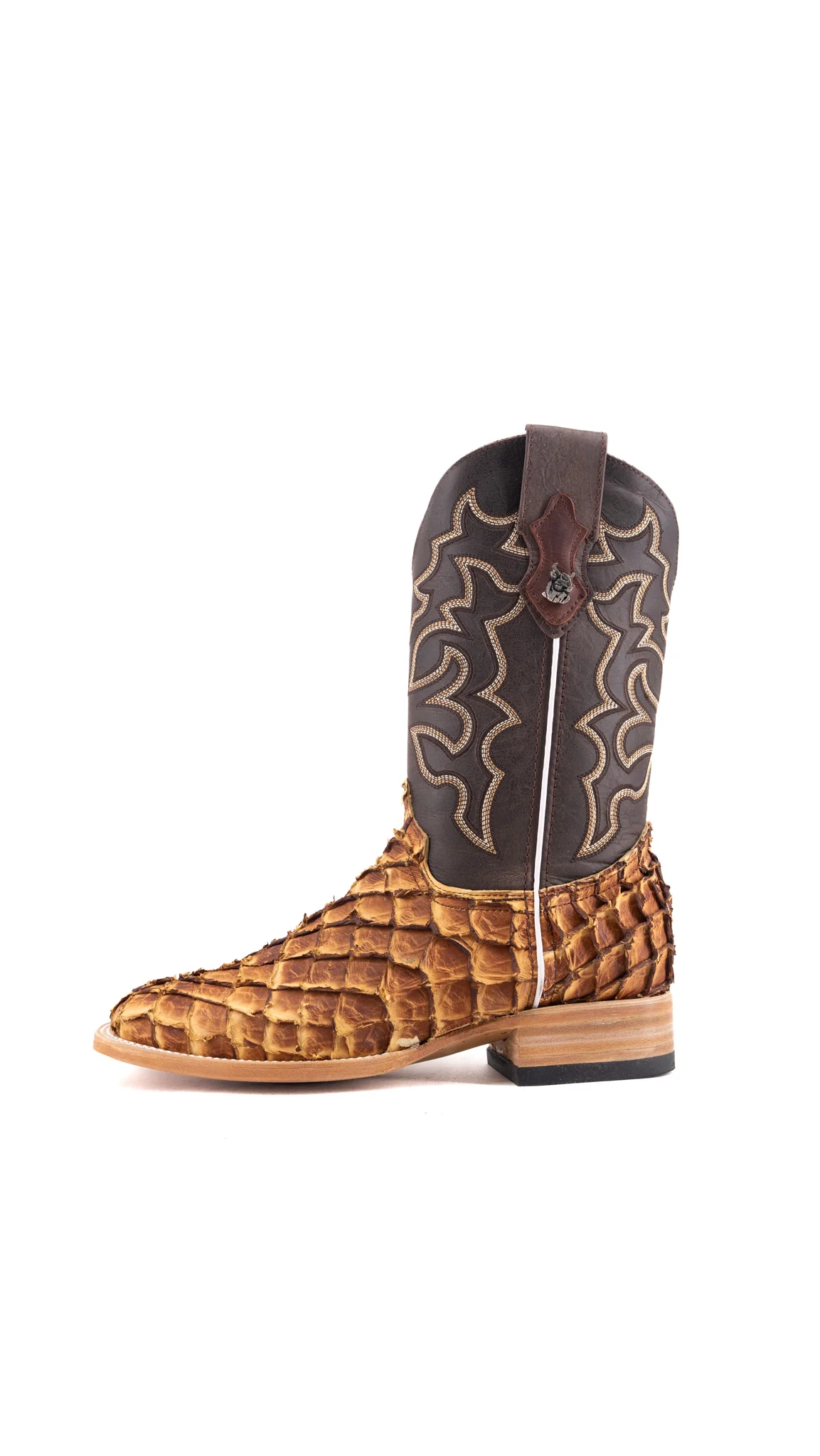 Lucas Exotic Pirarucu Square Toe Cowboy Boot - Image 7