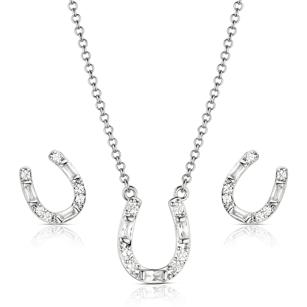 Lucky Stride Horseshoe Jewelry Set