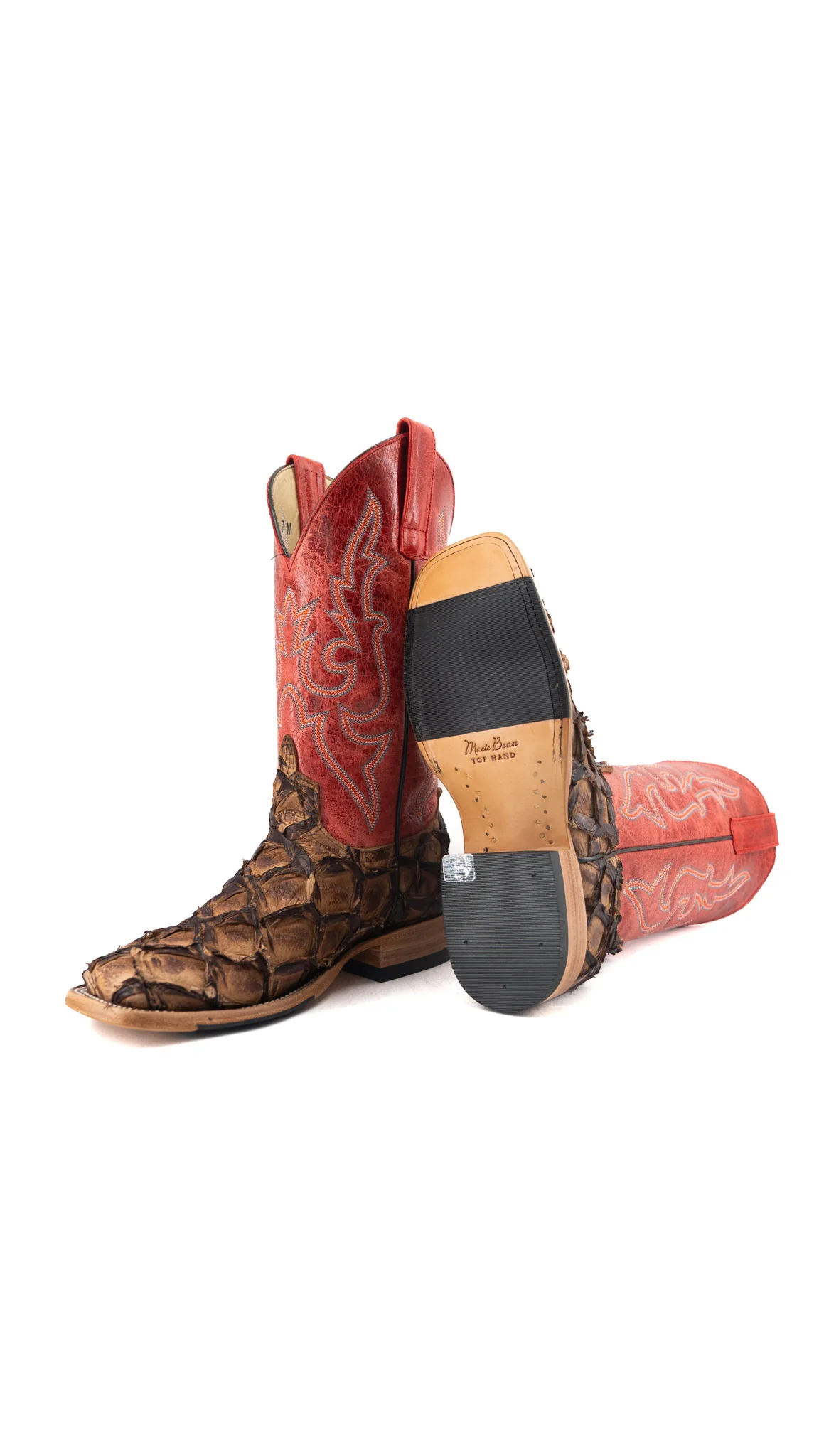 Macie Bean Big Bass Pirarucu Cigar Matte Square Toe Cowgirl Boot - Image 2