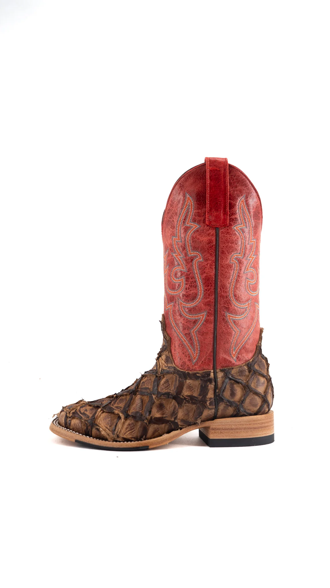 Macie Bean Big Bass Pirarucu Cigar Matte Square Toe Cowgirl Boot - Image 4