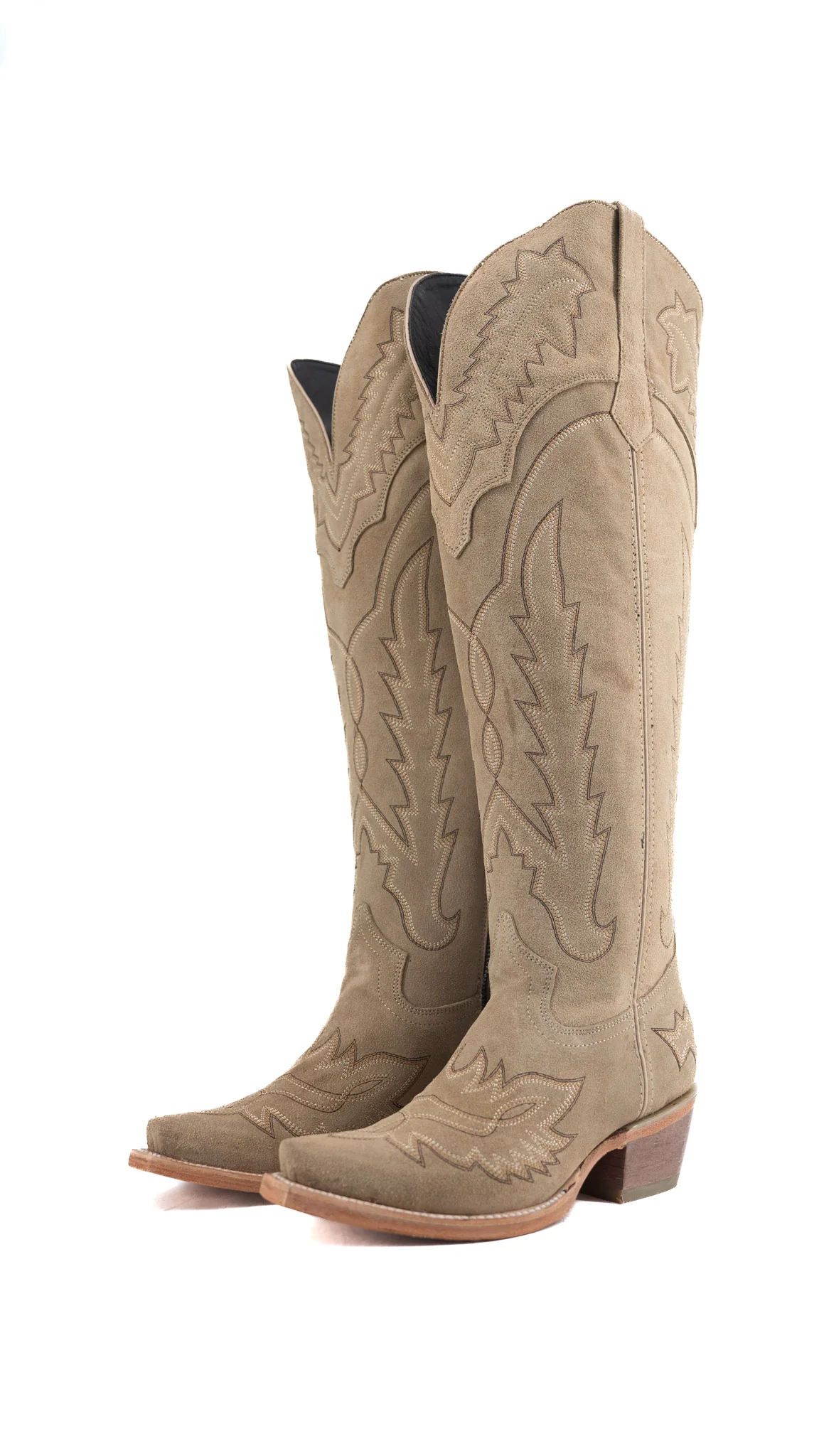 Maggie Suede Knee High Wide Calf Snip Toe Cowgirl Boot - Image 6