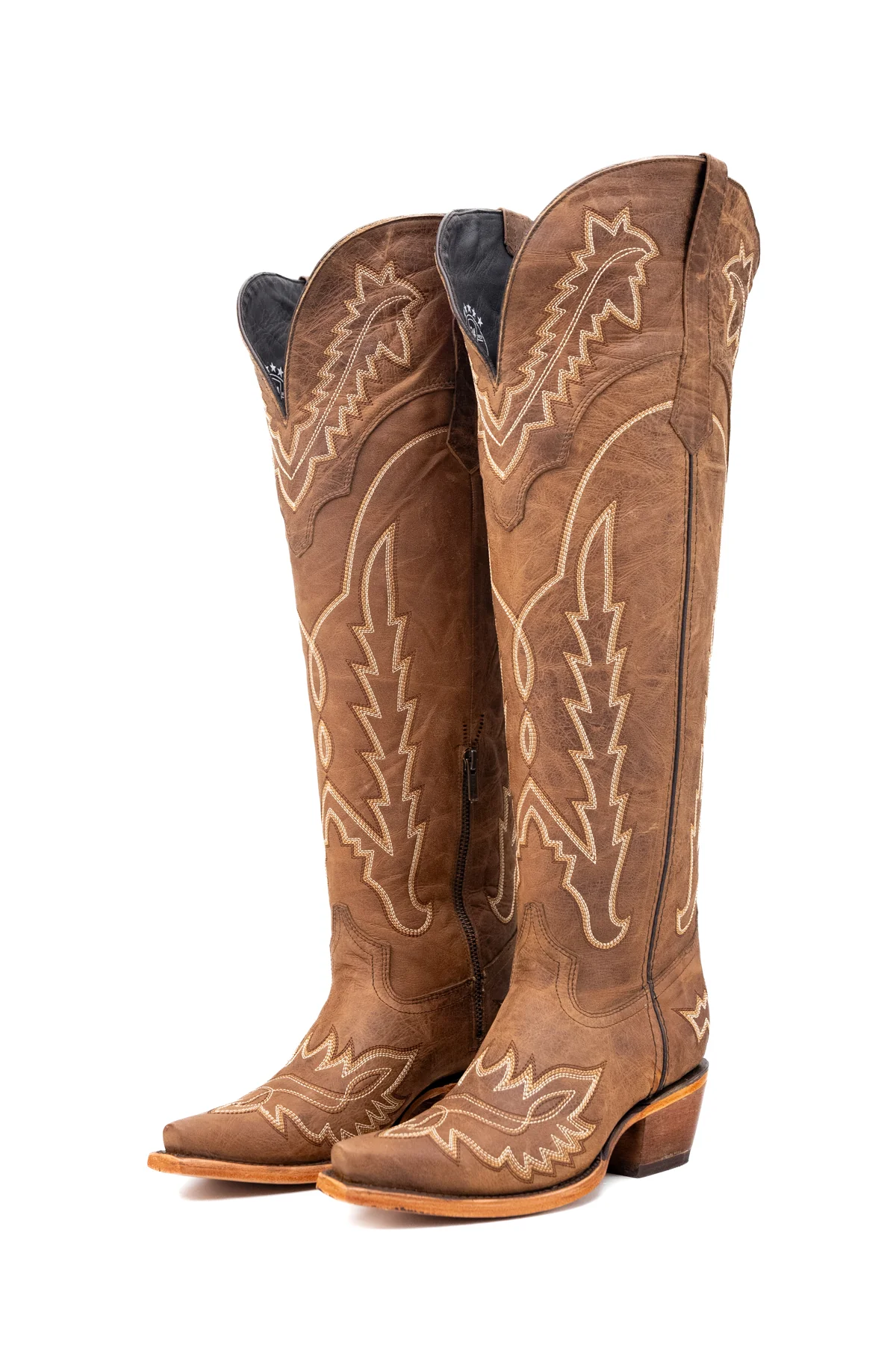 Maggie Knee High Wide Calf Snip Toe Cowgirl Boot - Image 11