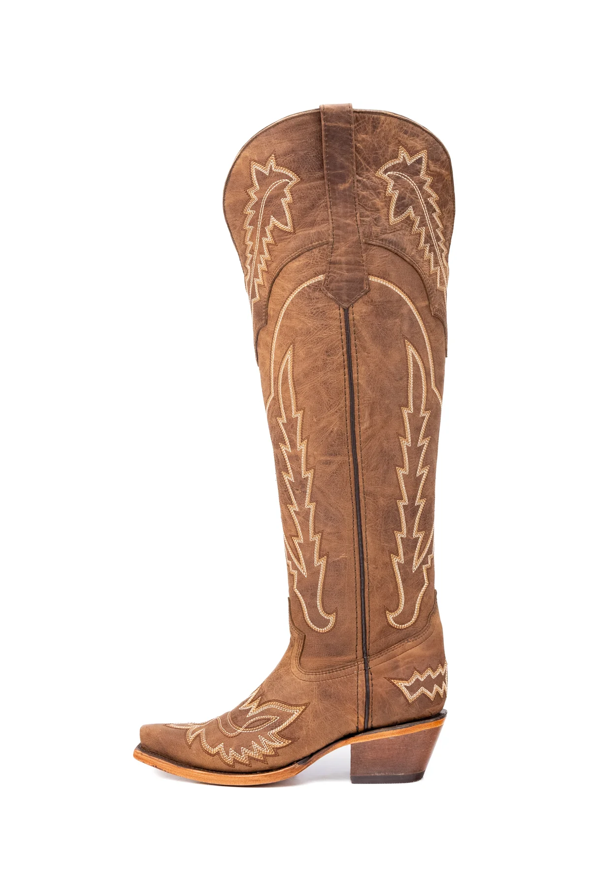 Maggie Knee High Wide Calf Snip Toe Cowgirl Boot - Image 12