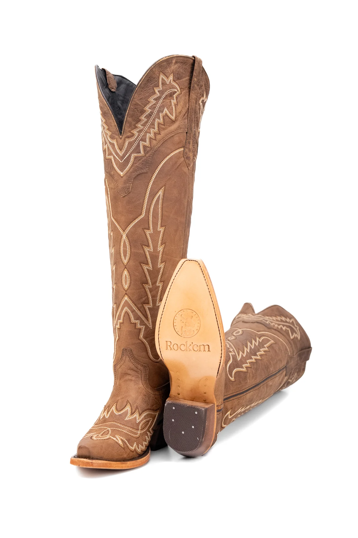 Maggie Knee High Wide Calf Snip Toe Cowgirl Boot - Image 15