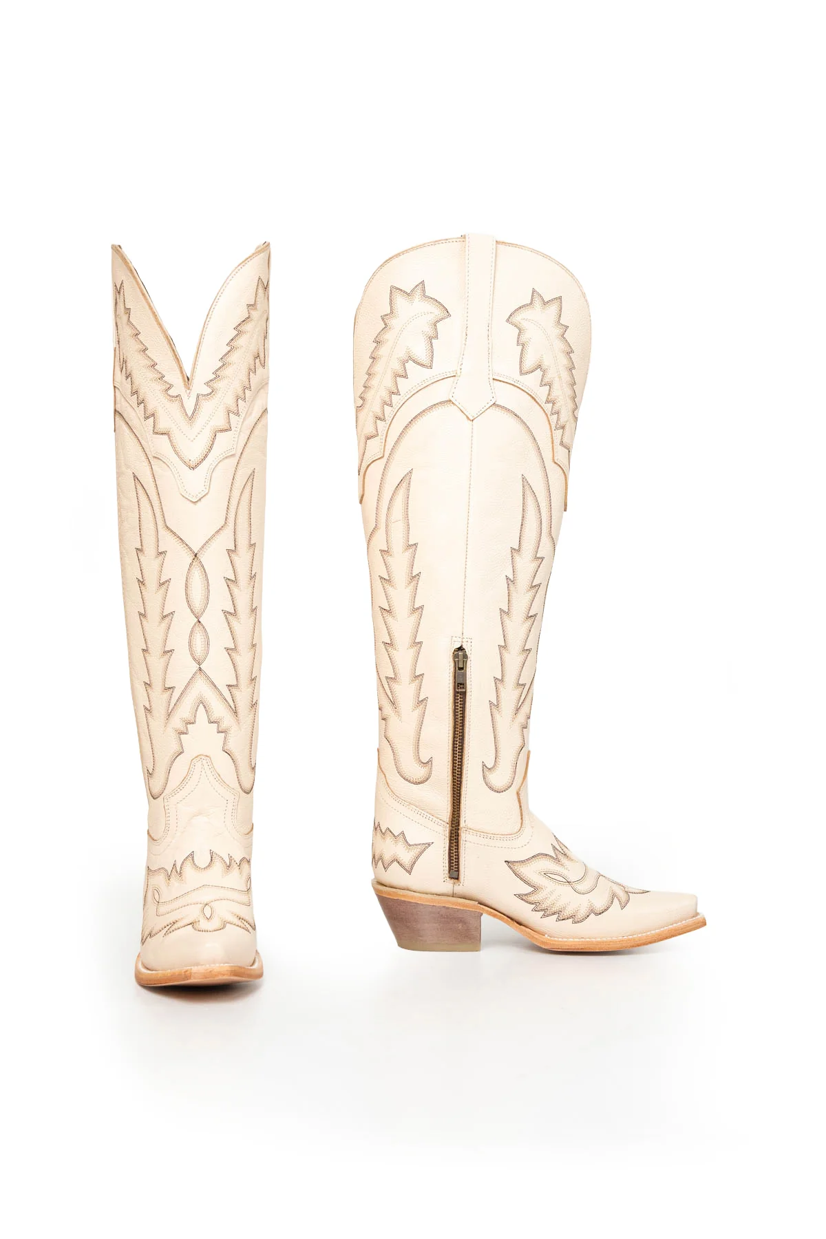 Maggie Knee High Wide Calf Snip Toe Cowgirl Boot - Image 20