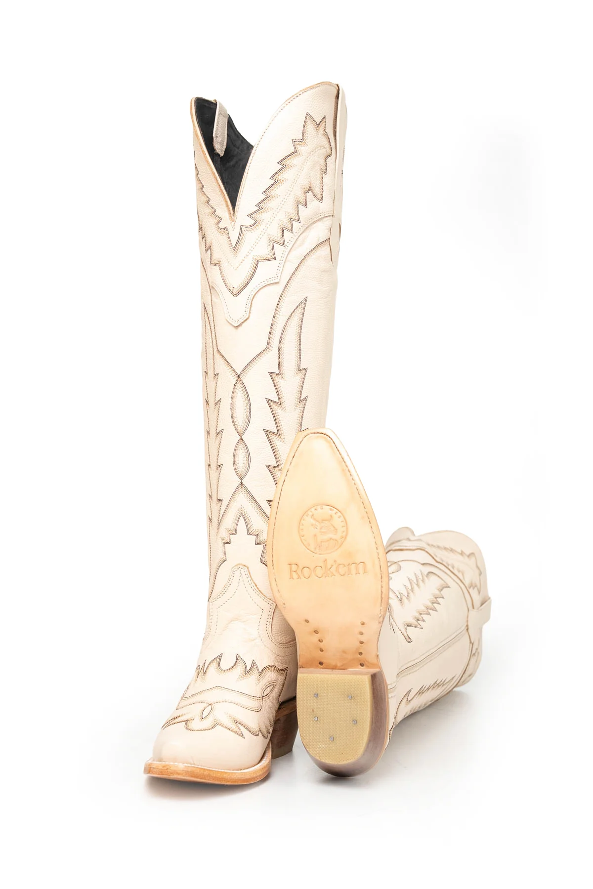 Maggie Knee High Wide Calf Snip Toe Cowgirl Boot - Image 21