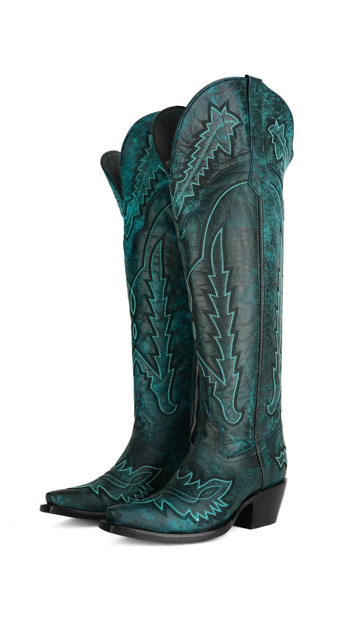 Maggie Knee High Wide Calf Snip Toe Cowgirl Boot - Image 23
