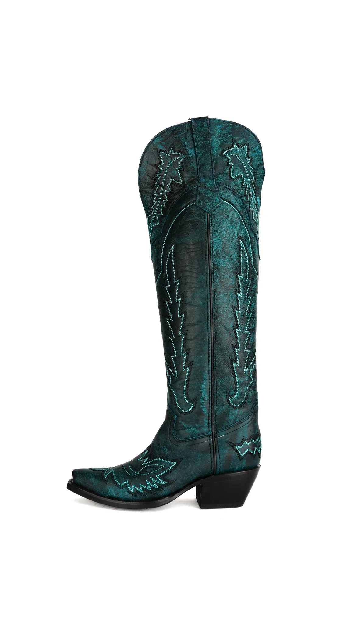 Maggie Knee High Wide Calf Snip Toe Cowgirl Boot - Image 24