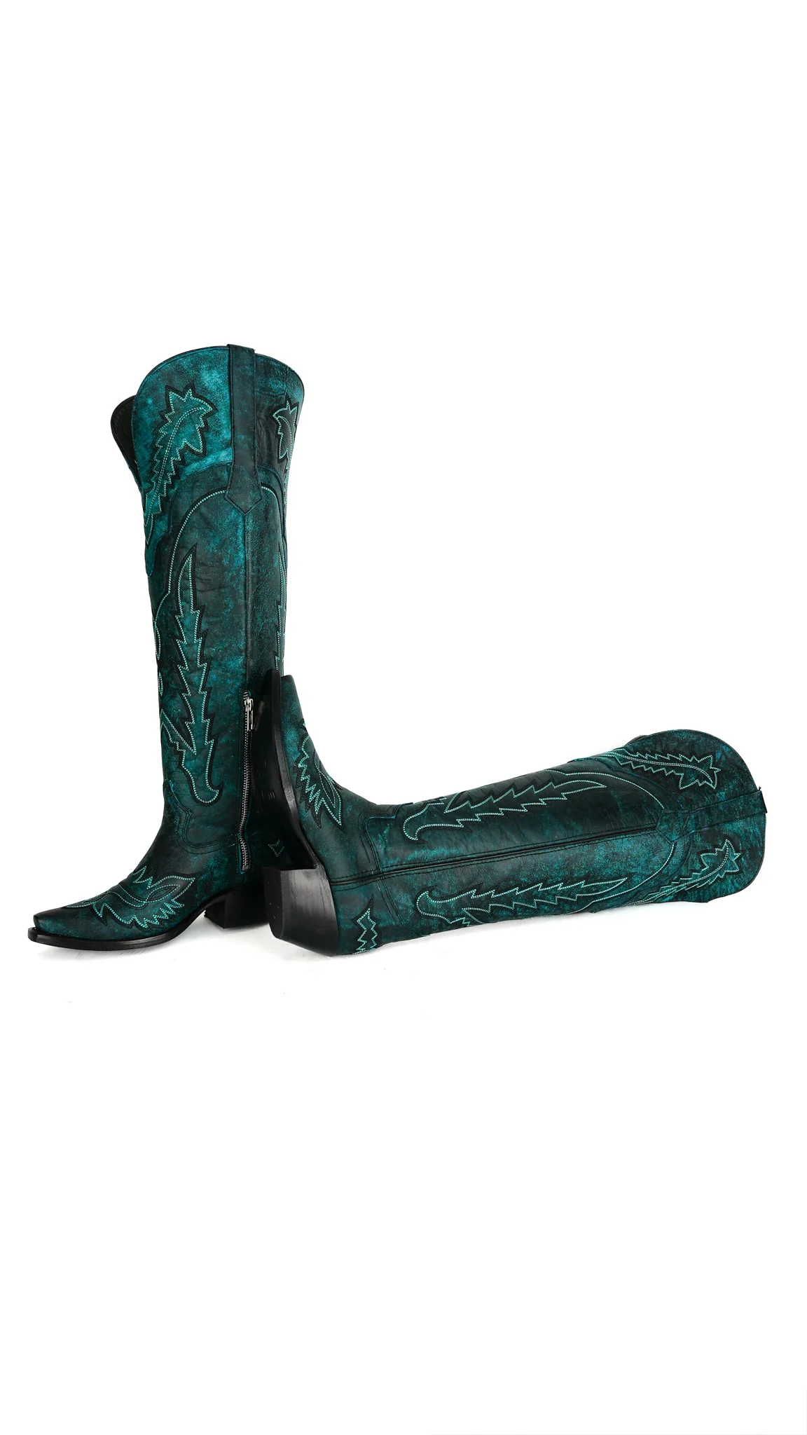 Maggie Knee High Wide Calf Snip Toe Cowgirl Boot - Image 26