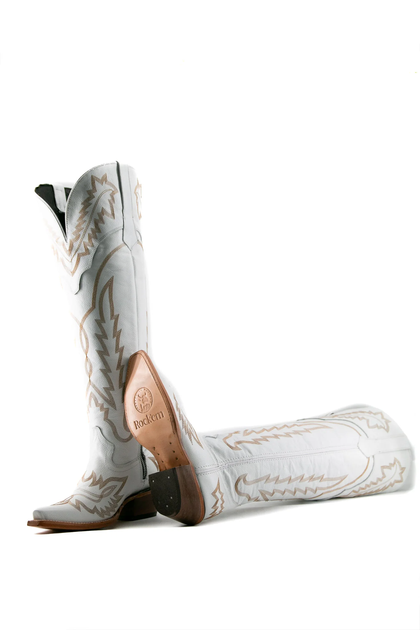 Maggie Knee High Wide Calf Snip Toe Cowgirl Boot - Image 4