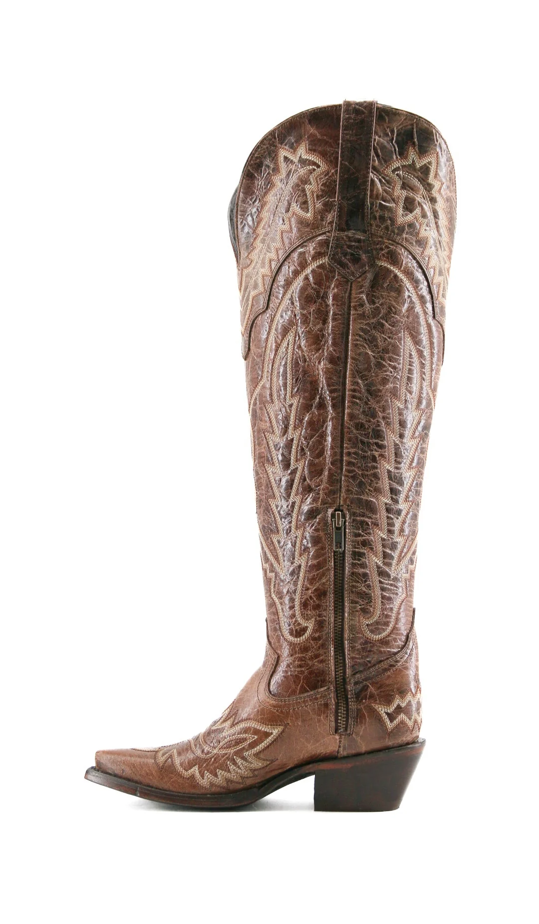 Maggie Knee High Wide Calf Snip Toe Cowgirl Boot - Image 7