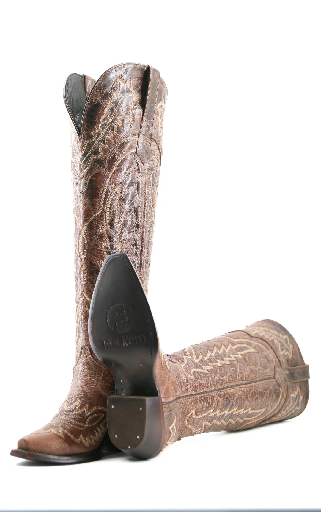 Maggie Knee High Wide Calf Snip Toe Cowgirl Boot - Image 9