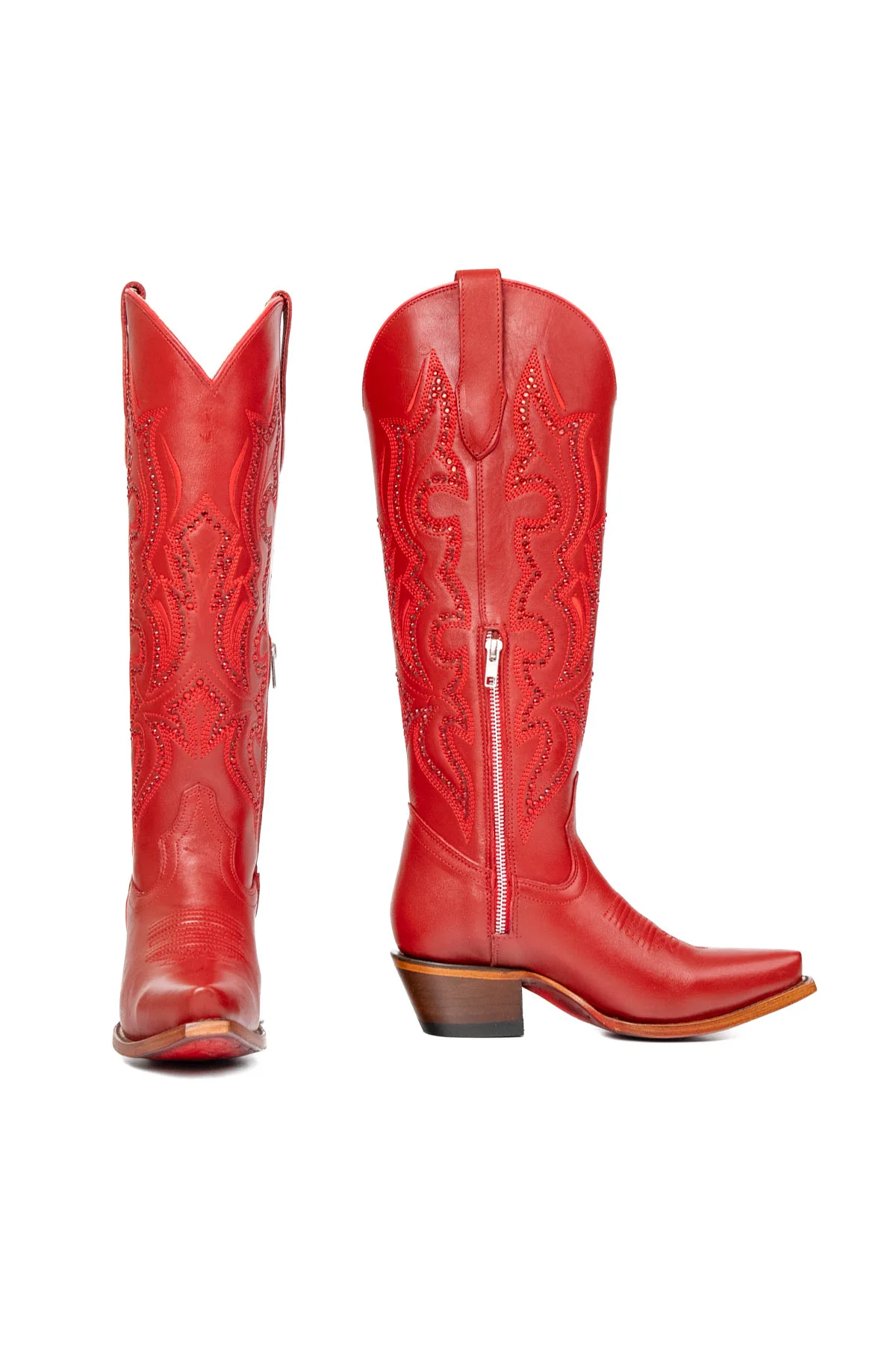 Marbella Tall Red Bottom Snip Toe Cowgirl Boot - Image 4
