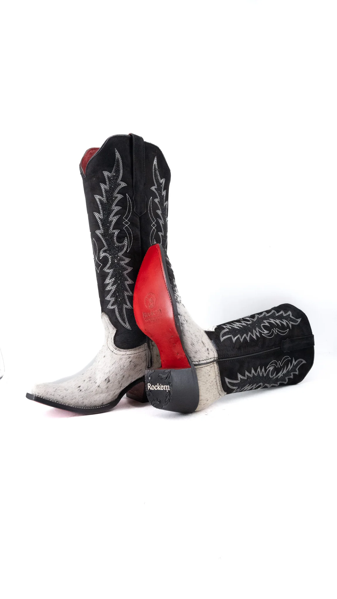Marisol Tall Cowhide Snip Toe Cowgirl Boot Size 8 Box CW38 - Image 2